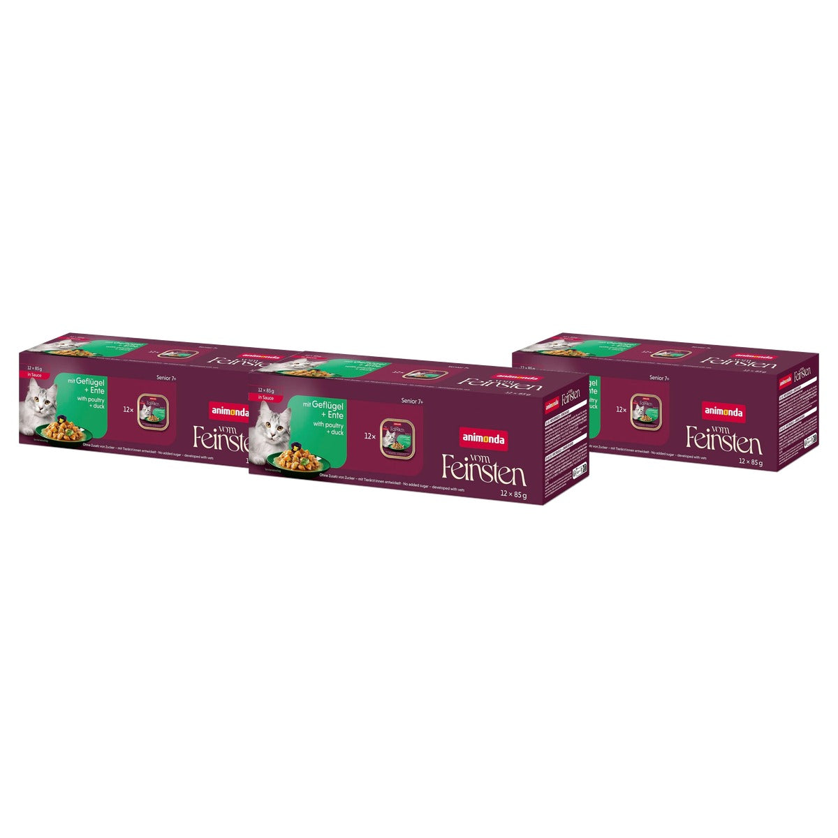 animonda vom Feinsten Senior natvoer kattenvoer gevogelte & eend 12 x 85 g - 3-pack