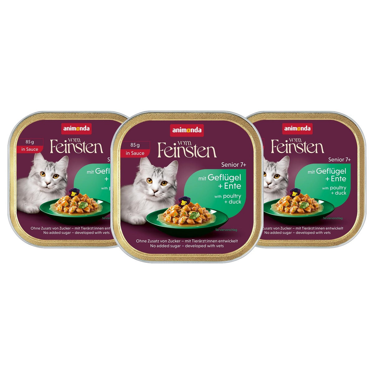 animonda vom Feinsten Senior natvoer kattenvoer gevogelte & eend 32 x 85 g - 3-pack