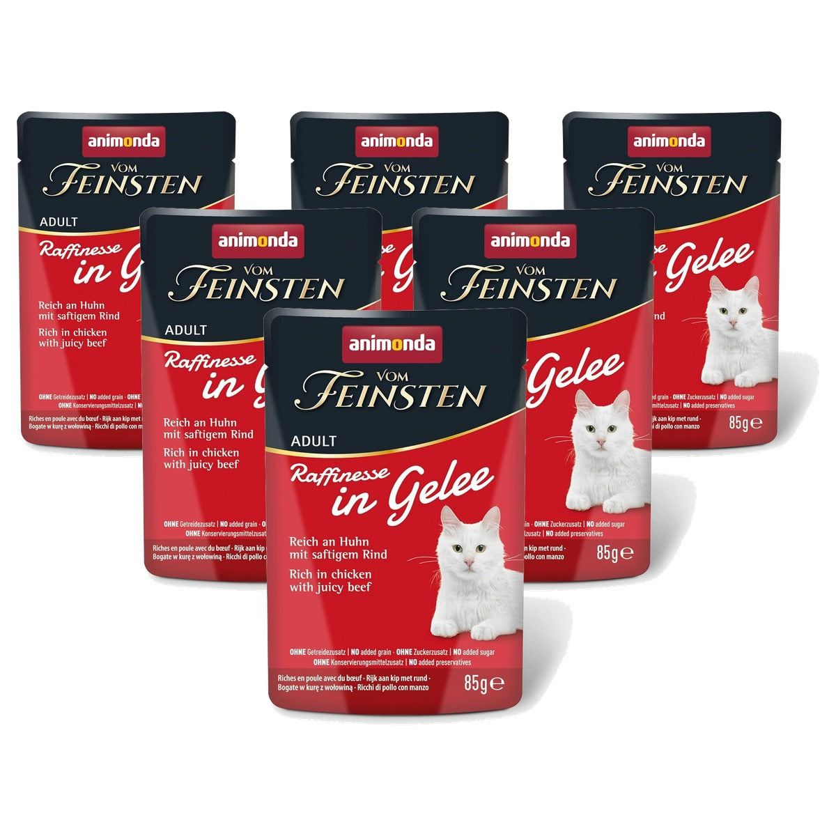 animonda Vom Feinsten Adult natvoer kip-rundvlees gelei 24 x 85 g - 6-pack