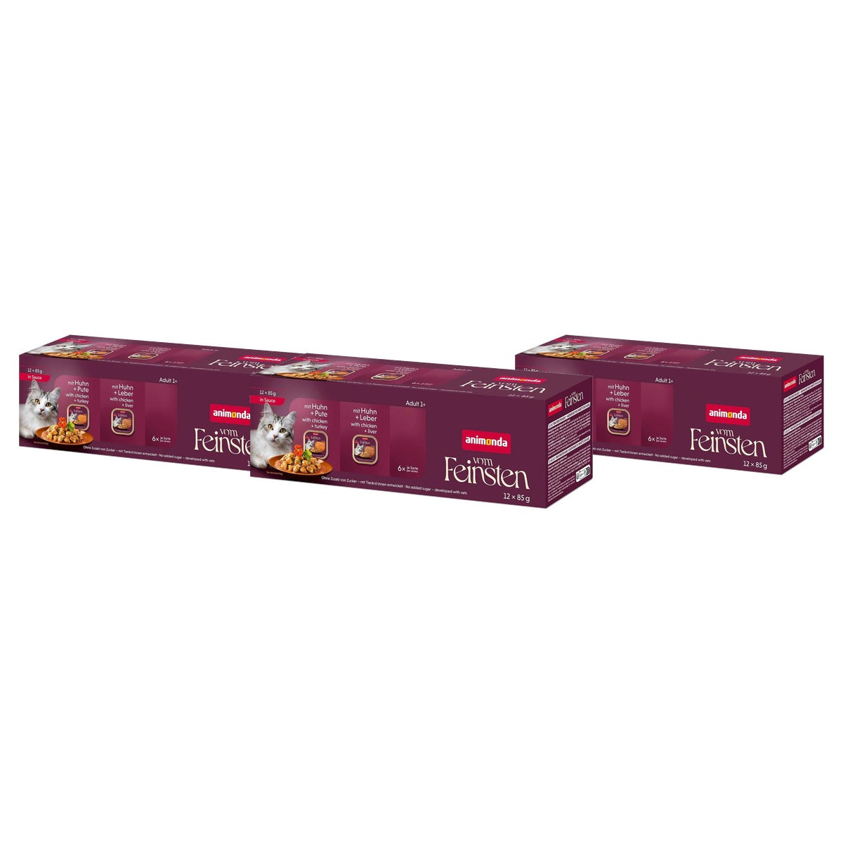 Animonda Vom Feinsten natvoer kattenvoer gevogelte saus 12 x 85 g - 3-pack