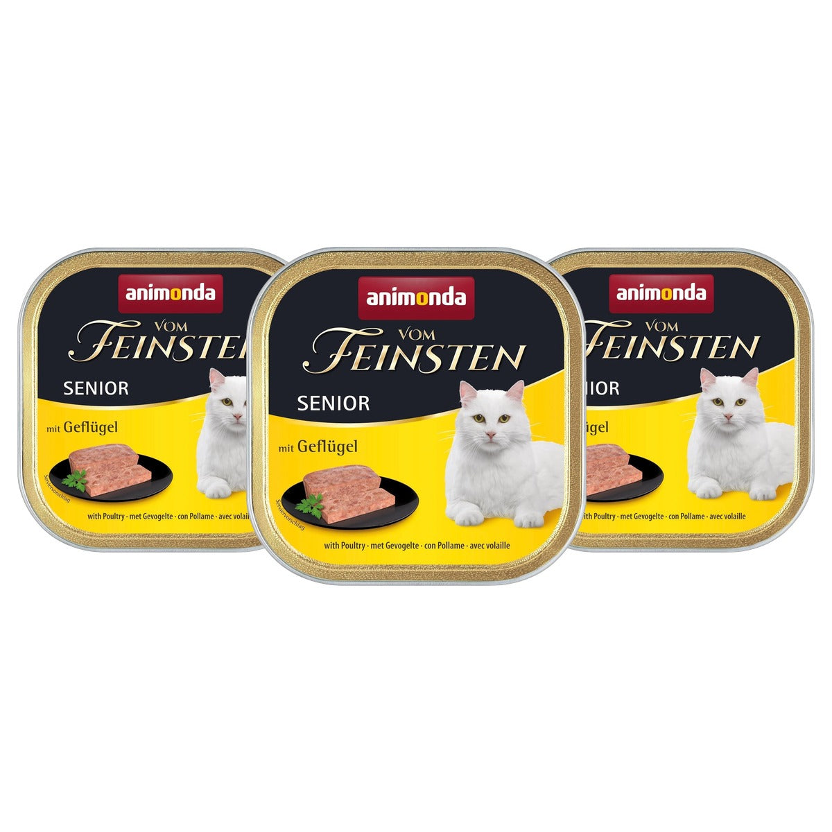 animonda Vom Feinsten Senior natvoer kattenvoer gevogelte 32 x 100 g - 3-pack