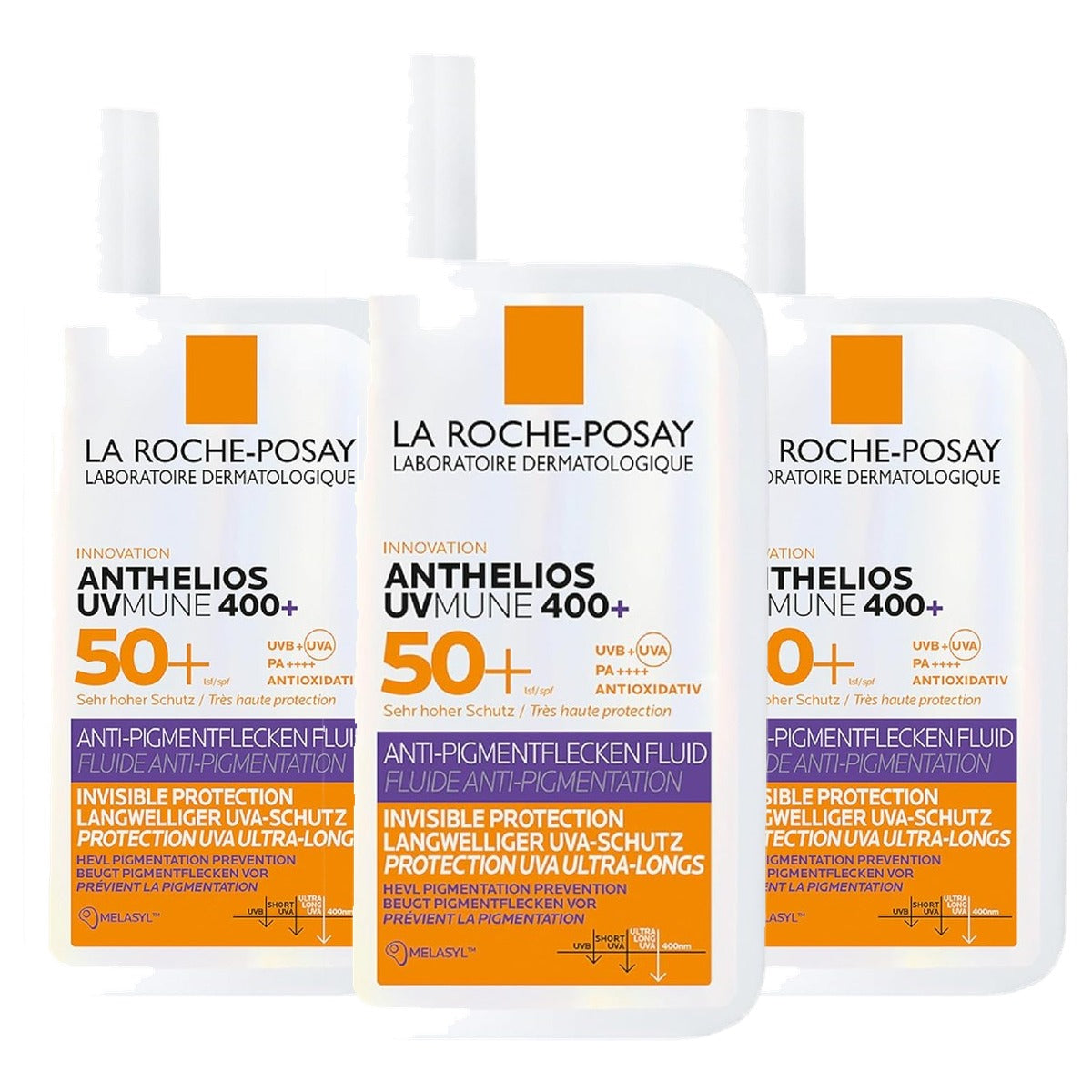 La Roche-Posay Anthelios Anti-pigmentvlekken Vloeistof Gezicht SPF 50+, 50 ml - 3-pack