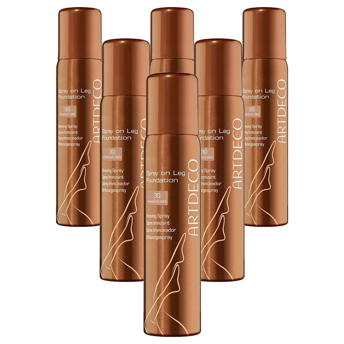 Artdeco Spray On Leg Foundation beenfoundation tan medium 1 x 100 ml - 6-pack