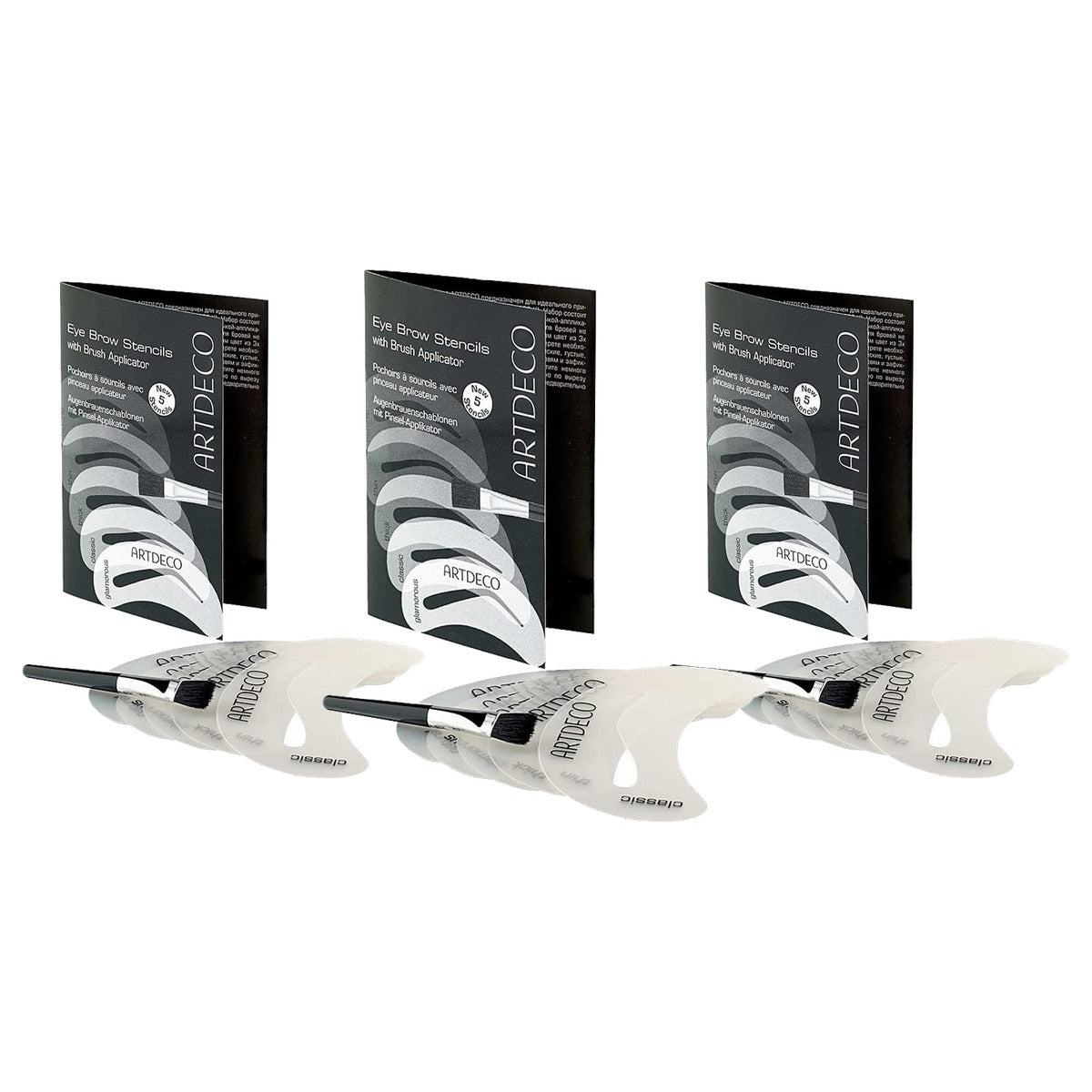 Artdeco wenkbrauwsjablonen set 5 vormen 1 stuk - 3-pack