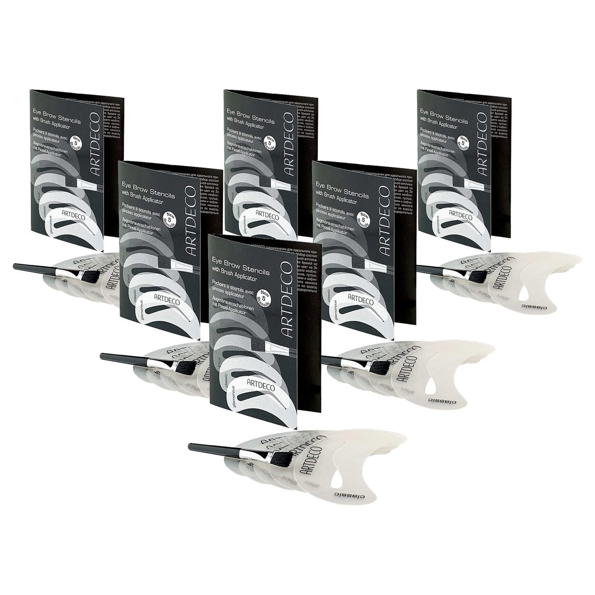 Artdeco wenkbrauwsjablonen set 5 vormen 1 stuk - 6-pack