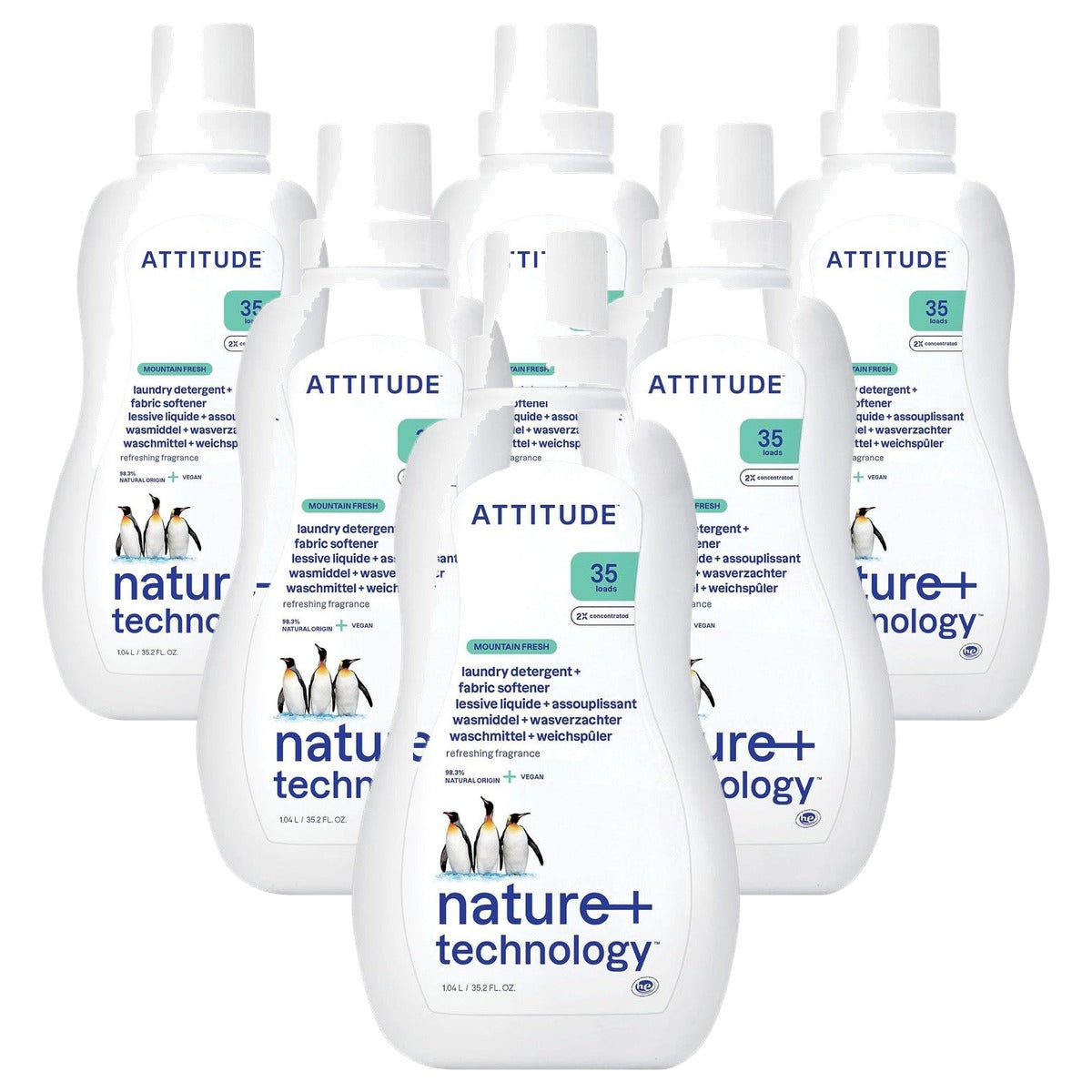Attitude 2-in-1 Wasmiddel en Wasverzachter Mountain Essentials 1,05 l - 6-pack