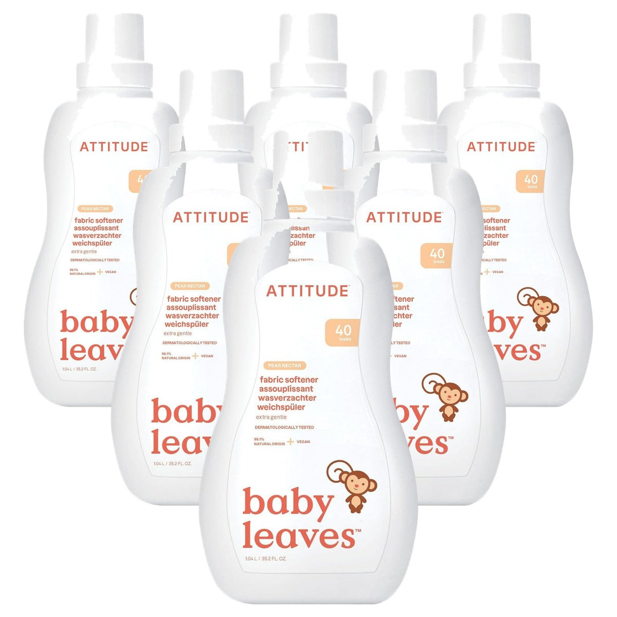 Attitude Baby Wasverzachter Peer 40 Wasbeurten 1,04 l - 6-pack