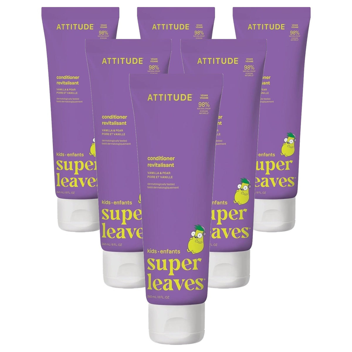 Attitude Haarconditioner voor Kinderen Vanille en Peer 240 ml - 6-pack