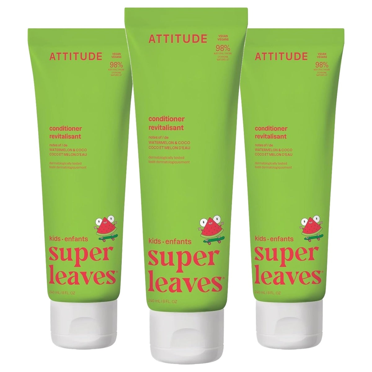 Attitude Conditioner voor Kinderen Watermeloen en Kokosnoot 200 ml - 3-pack