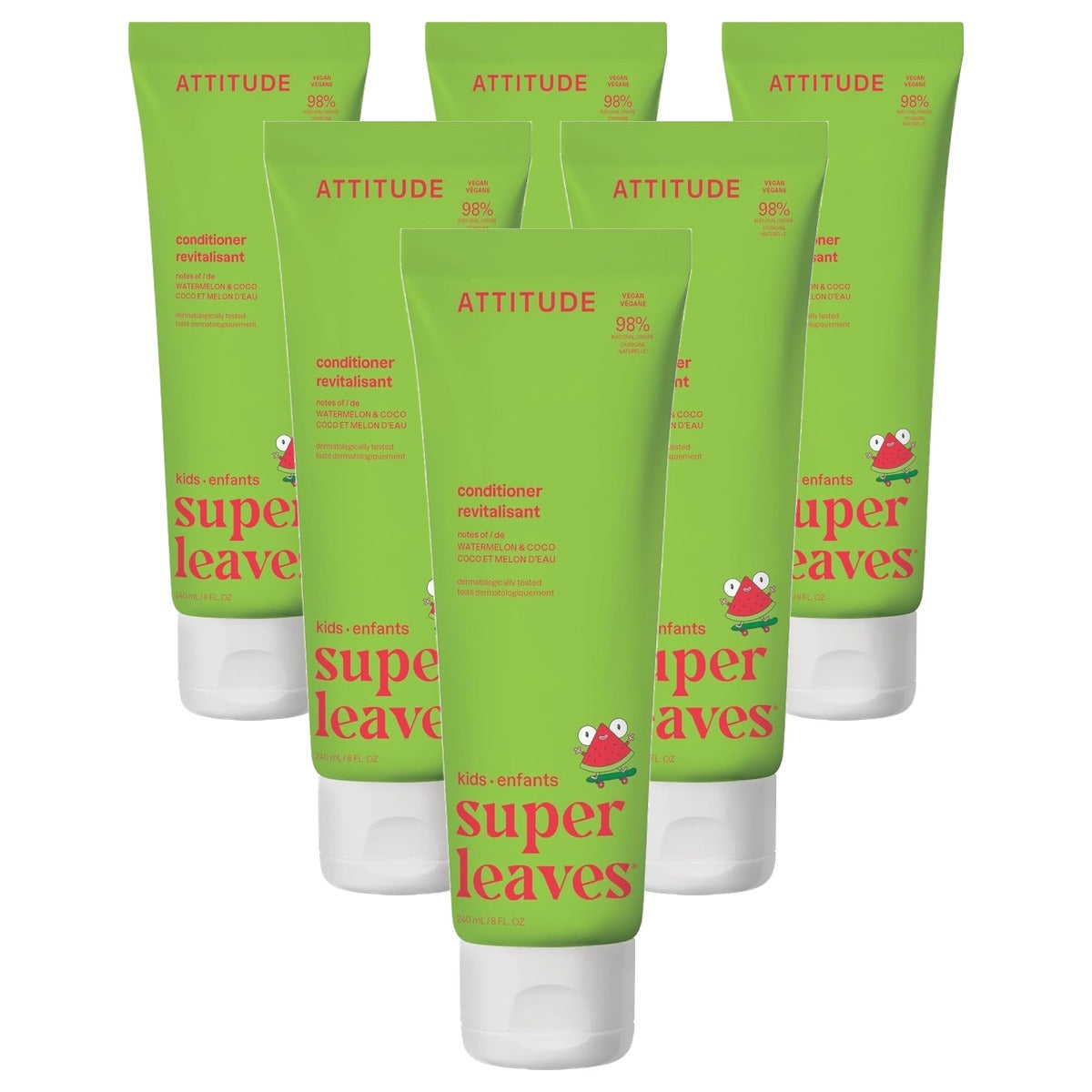Attitude Conditioner voor Kinderen Watermeloen en Kokosnoot 200 ml - 6-pack