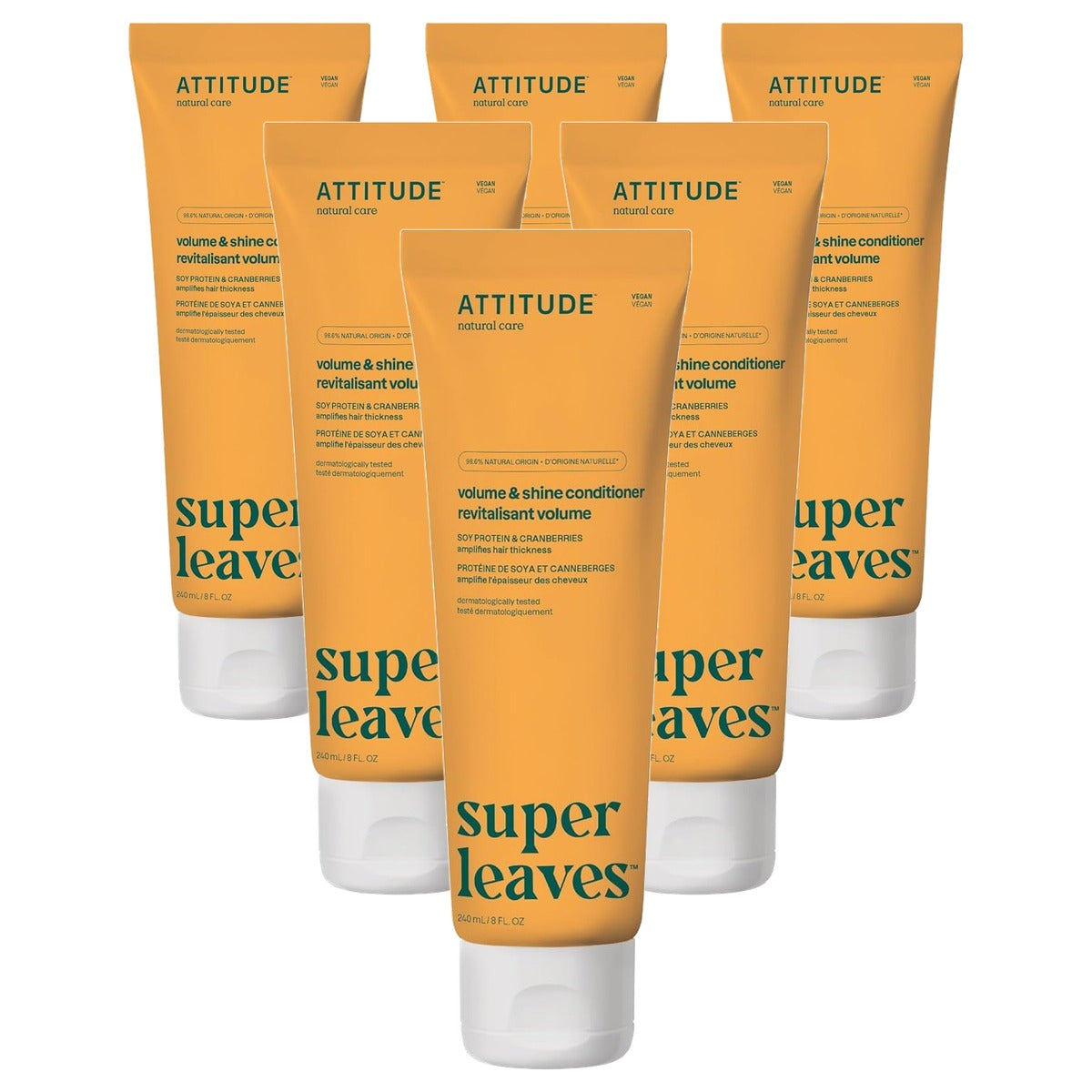 Attitude Volume en Glans Haarconditioner Soy-proteïne en Veenbessen 240 ml - 6-pack