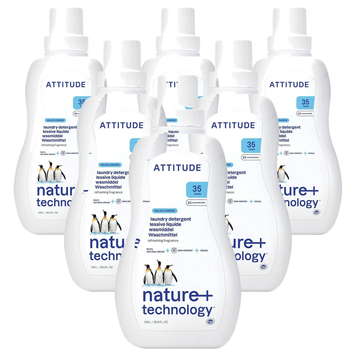 Attitude Wasmiddel Wilde Bloemen 35 Wasbeurten 1,05 l - 6-pack