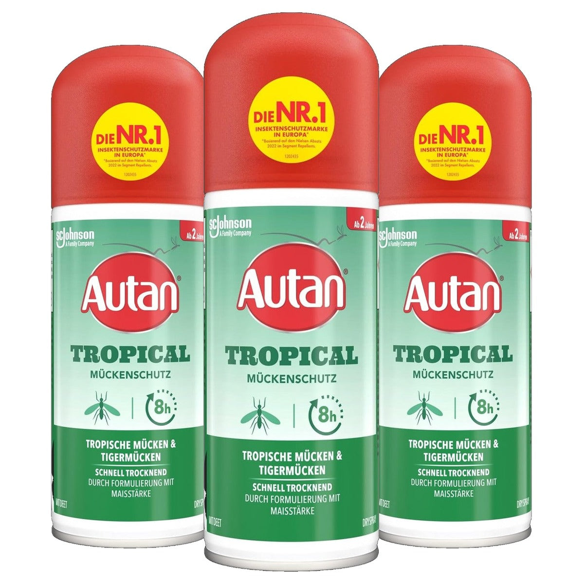 Autan Tropical Dry Spray Muggenbescherming 3 x 100 ml - Voordeelverpakking