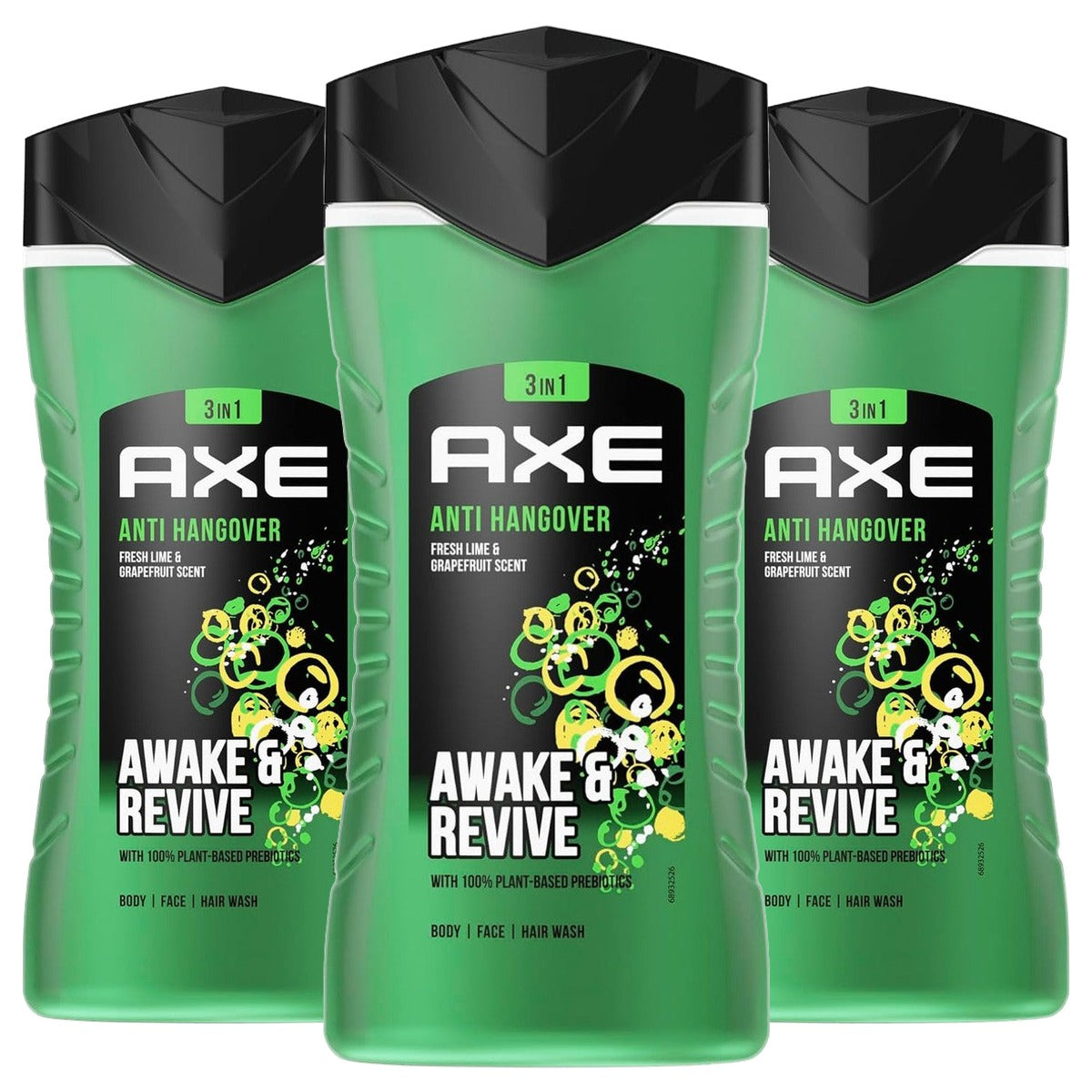 Axe 3-in-1 douchegel & shampoo Anti-Hangover 3 x 250 ml - Voordeelverpakking