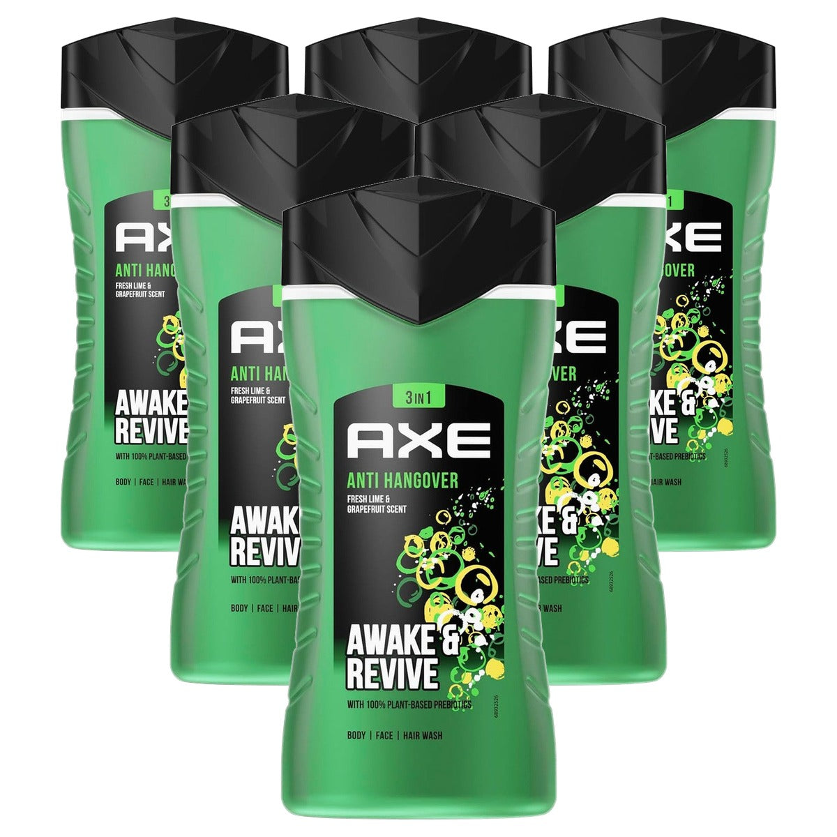 Axe 3-in-1 douchegel & shampoo Anti-Hangover 6 x 250 ml - Voordeelverpakking