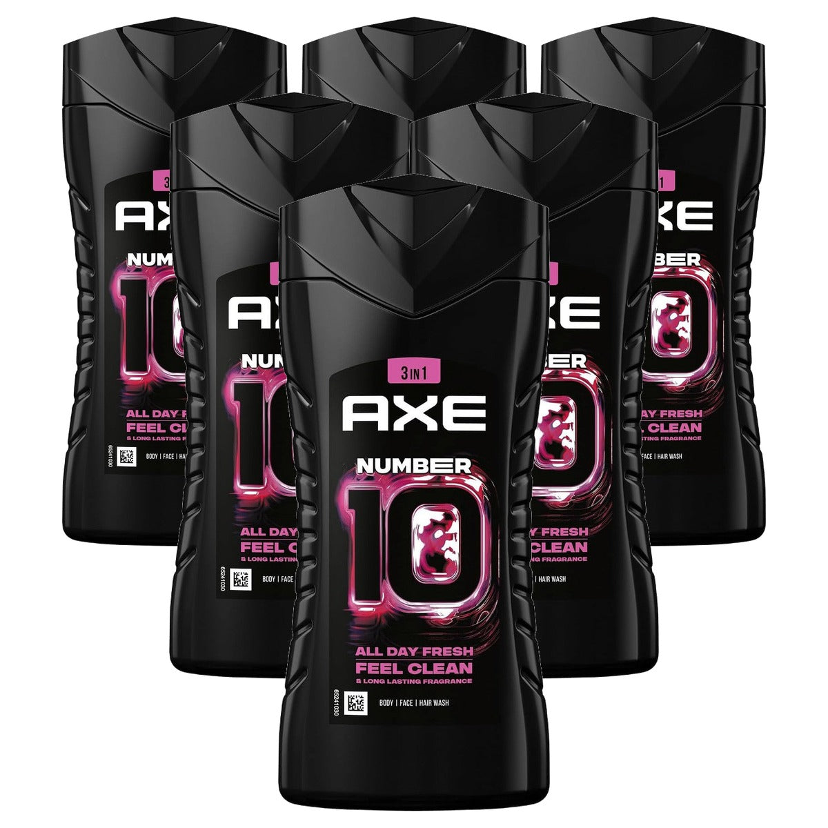 Axe 3-in-1 douchegel & shampoo Number 10 6 x 250 ml - Voordeelverpakking