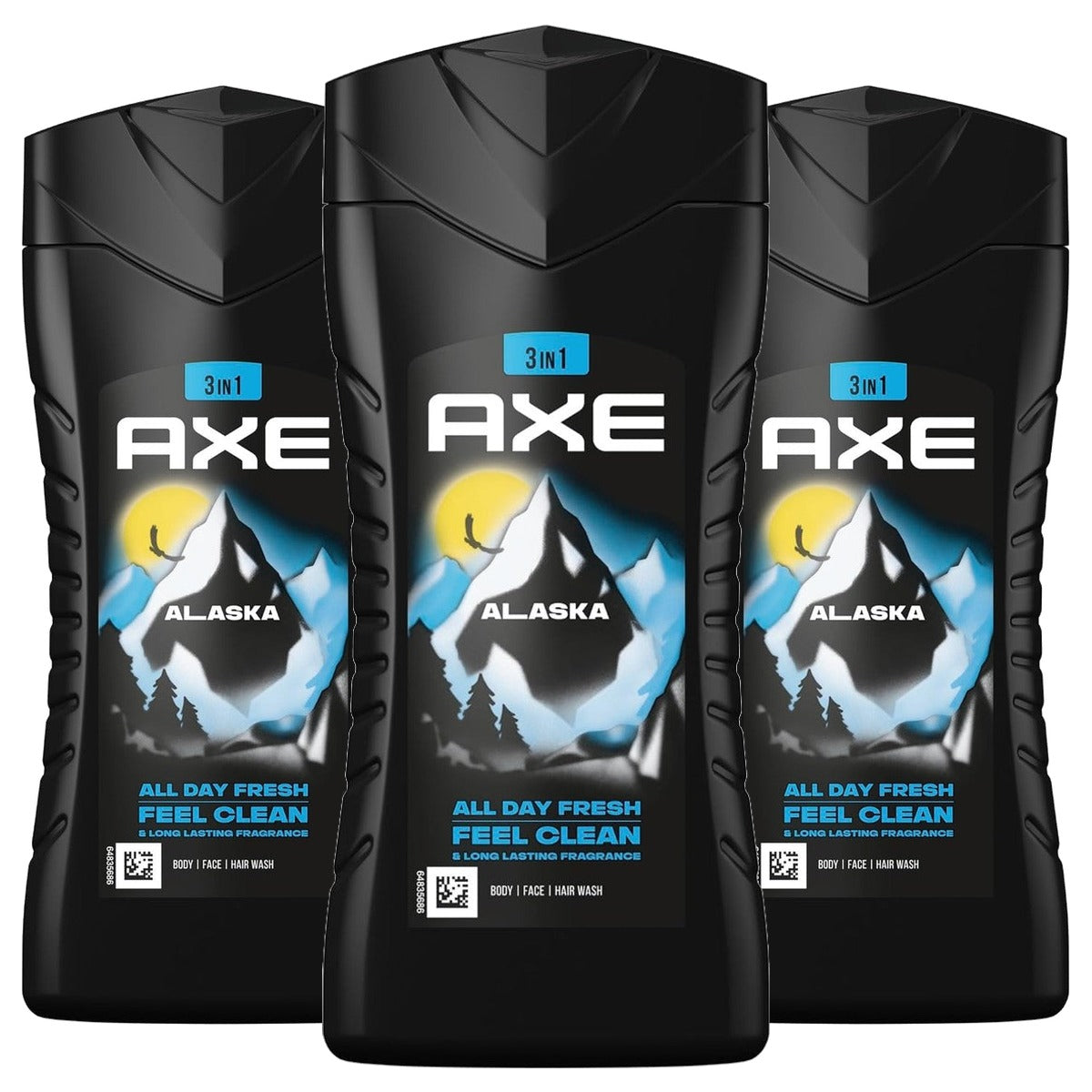 Axe Alaska 3-in-1 douchegel & shampoo 3 x 250 ml - Voordeelverpakking