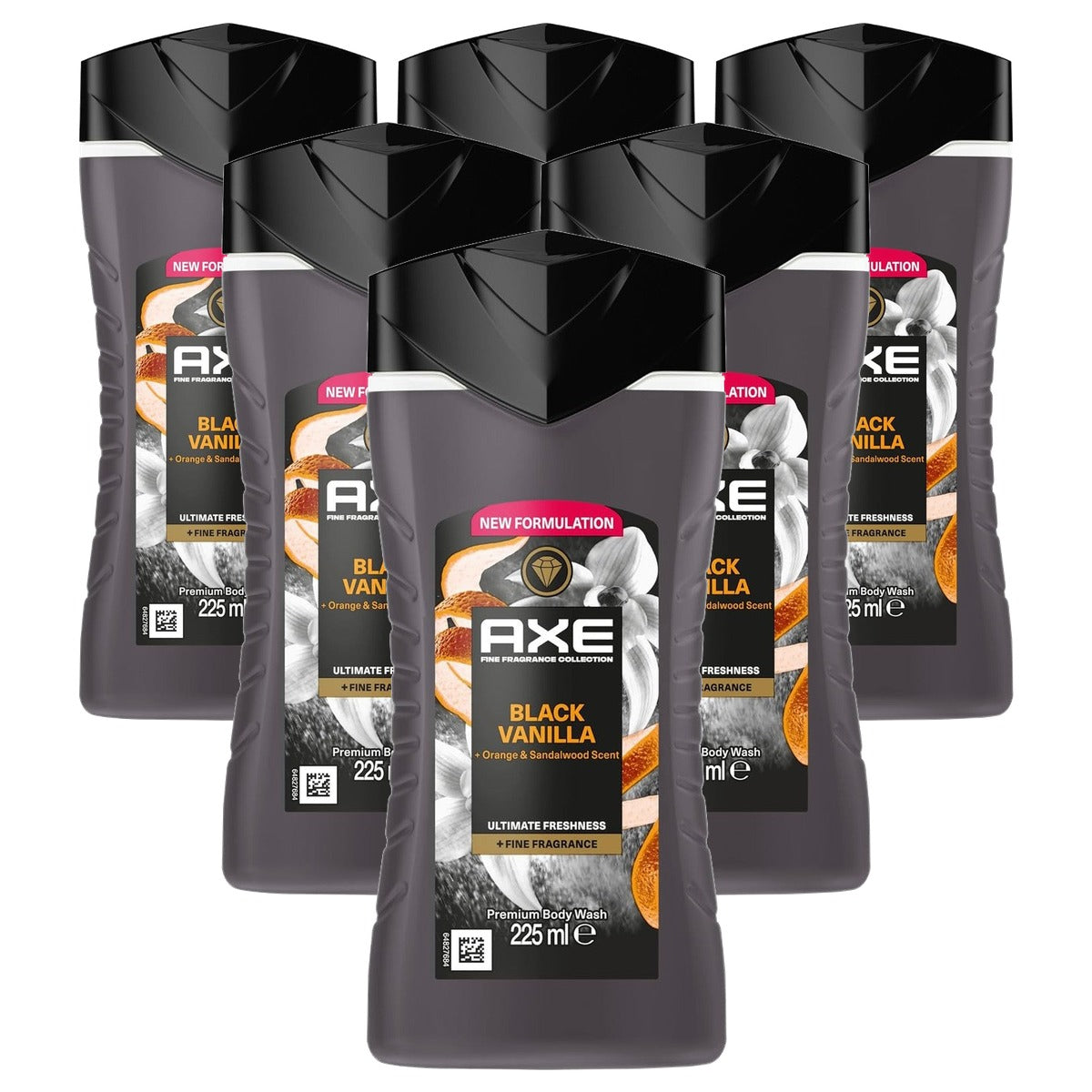 Axe Fine Fragrance Collection Black Vanilla Premium Body Wash 6 x 225 ml - Voordeelverpakking
