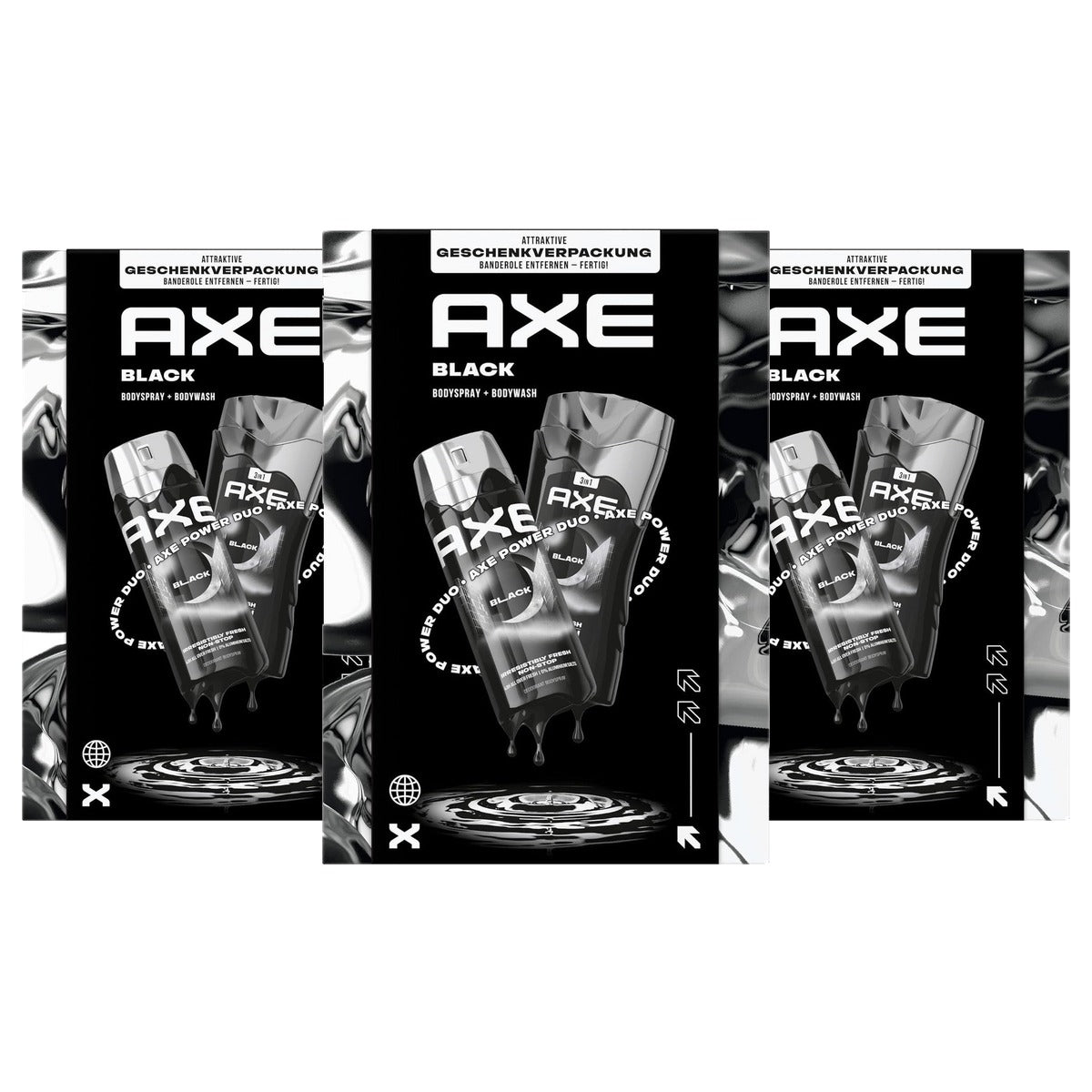 Axe Cadeauset Black 250 ml + 3 x 150 ml - Voordeelverpakking