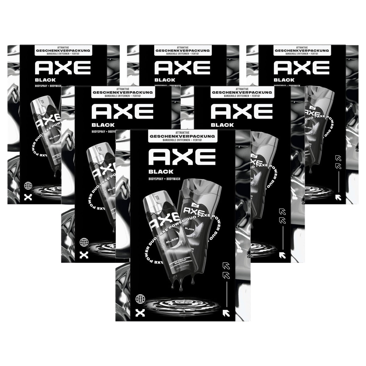 Axe Cadeauset Black 250 ml + 6 x 150 ml - Voordeelverpakking