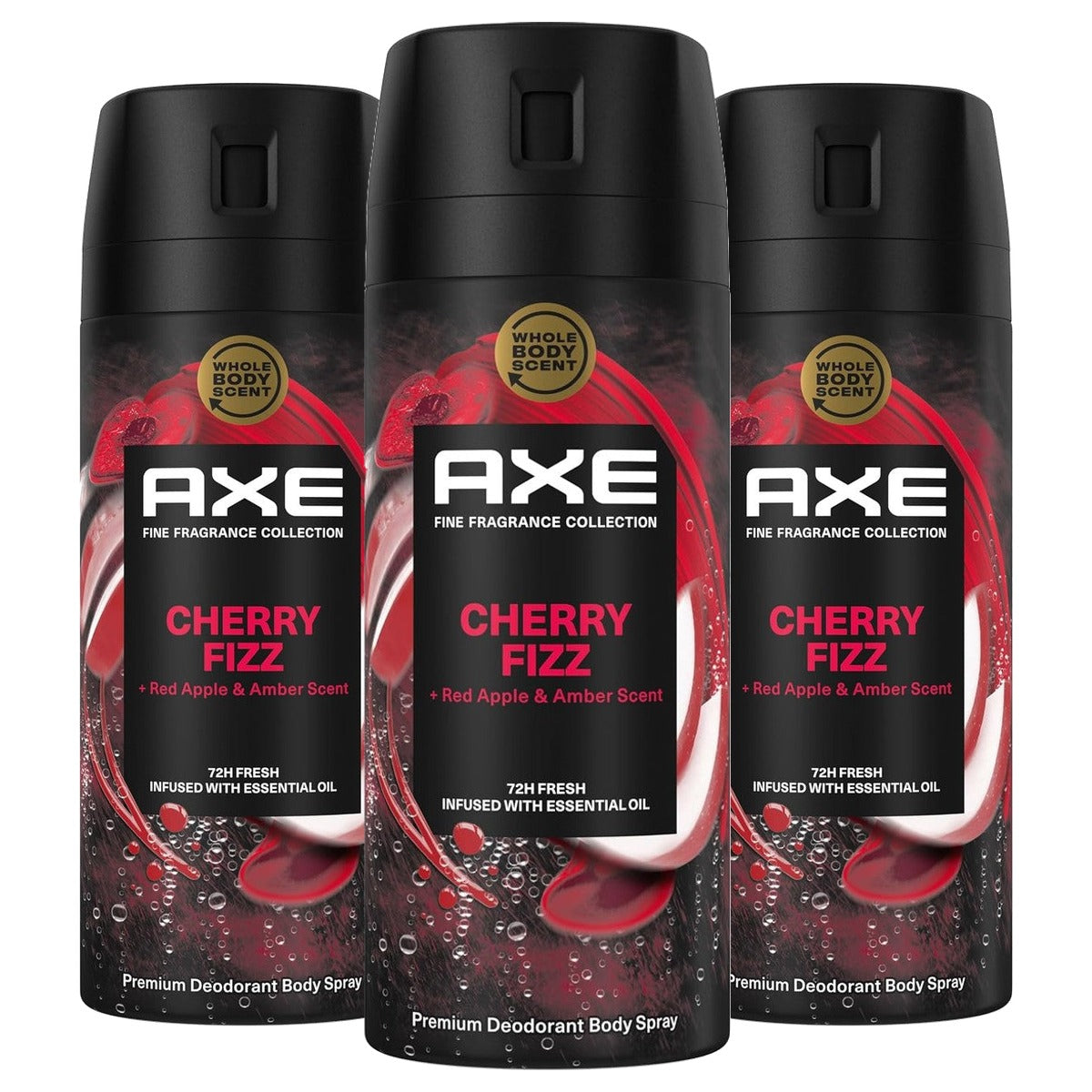 AXE Cherry Fizz deodorant spray voor heren 3 x 150 ml - Voordeelverpakking