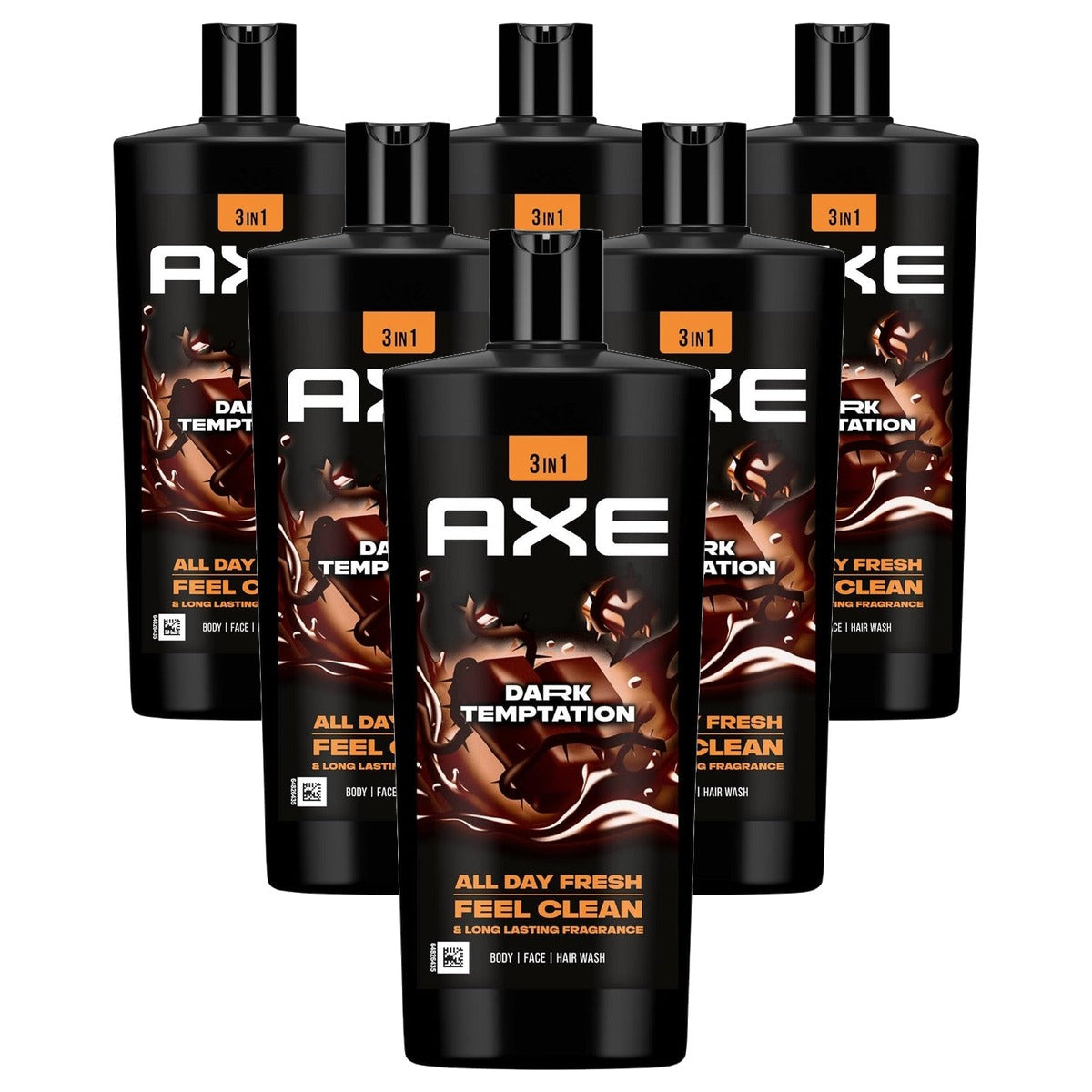 Axe Dark Temptation 3-in-1 douchegel & shampoo 6 x 700 ml - Voordeelverpakking
