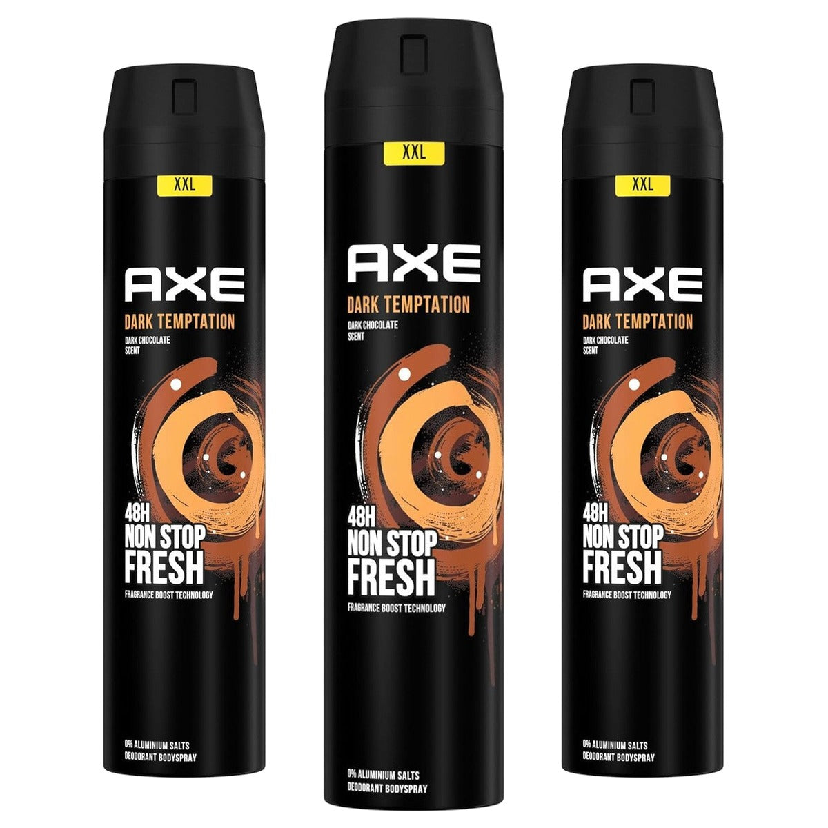Axe Dark Temptation Bodyspray zonder aluminium 3 x 250 ml - Voordeelverpakking