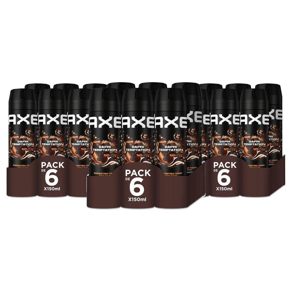 Axe Dark Temptation Deodorant, 6 Stuk 3 x 150 ml - Voordeelverpakking