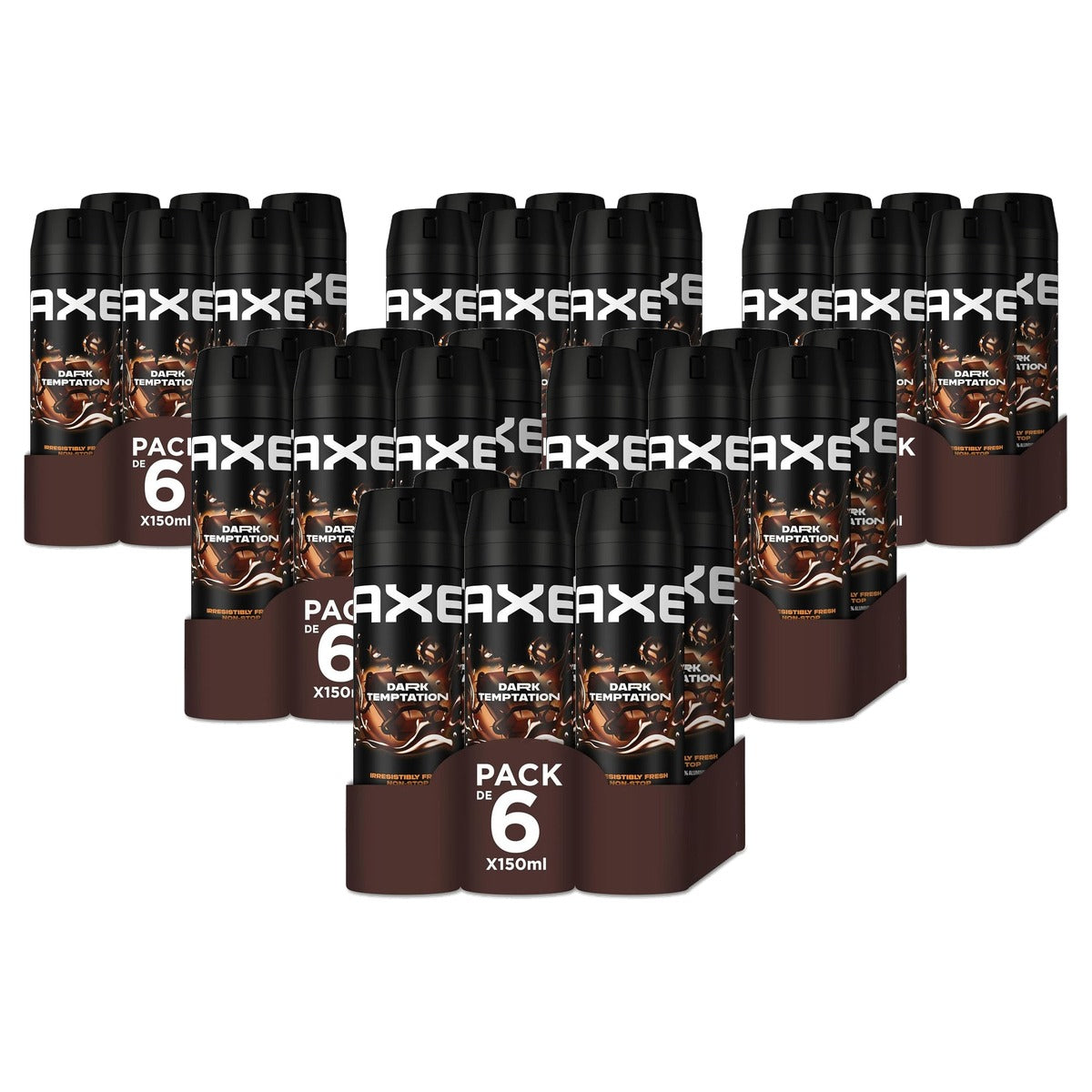 Axe Dark Temptation Deodorant, 6 Stuk 6 x 150 ml - Voordeelverpakking