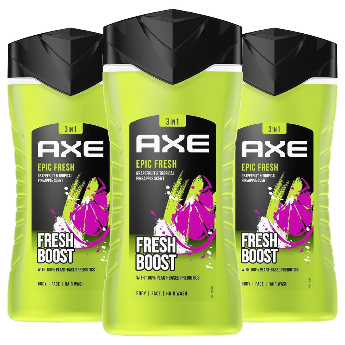 Axe 3-in-1 douchegel & shampoo Epic Fresh 3 x 250 ml - Voordeelverpakking