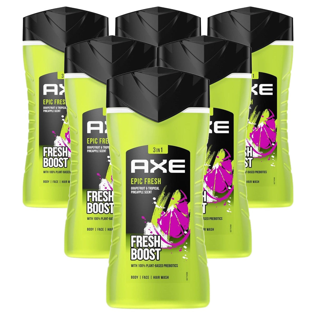 Axe 3-in-1 douchegel & shampoo Epic Fresh 6 x 250 ml - Voordeelverpakking