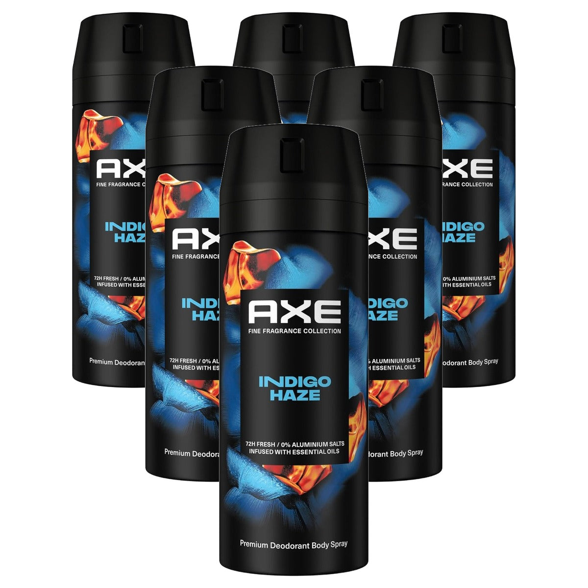 Axe Indigo Haze Premium Bodyspray zonder aluminiumzouten 6 x 150 ml - Voordeelverpakking