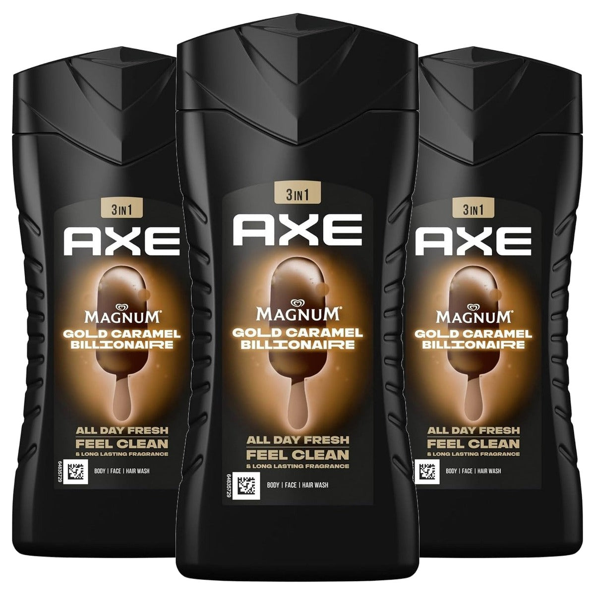 Axe Magnum Gold Caramel Billionaire 3-in-1 douchegel (5) 3 x 250 ml - Voordeelverpakking