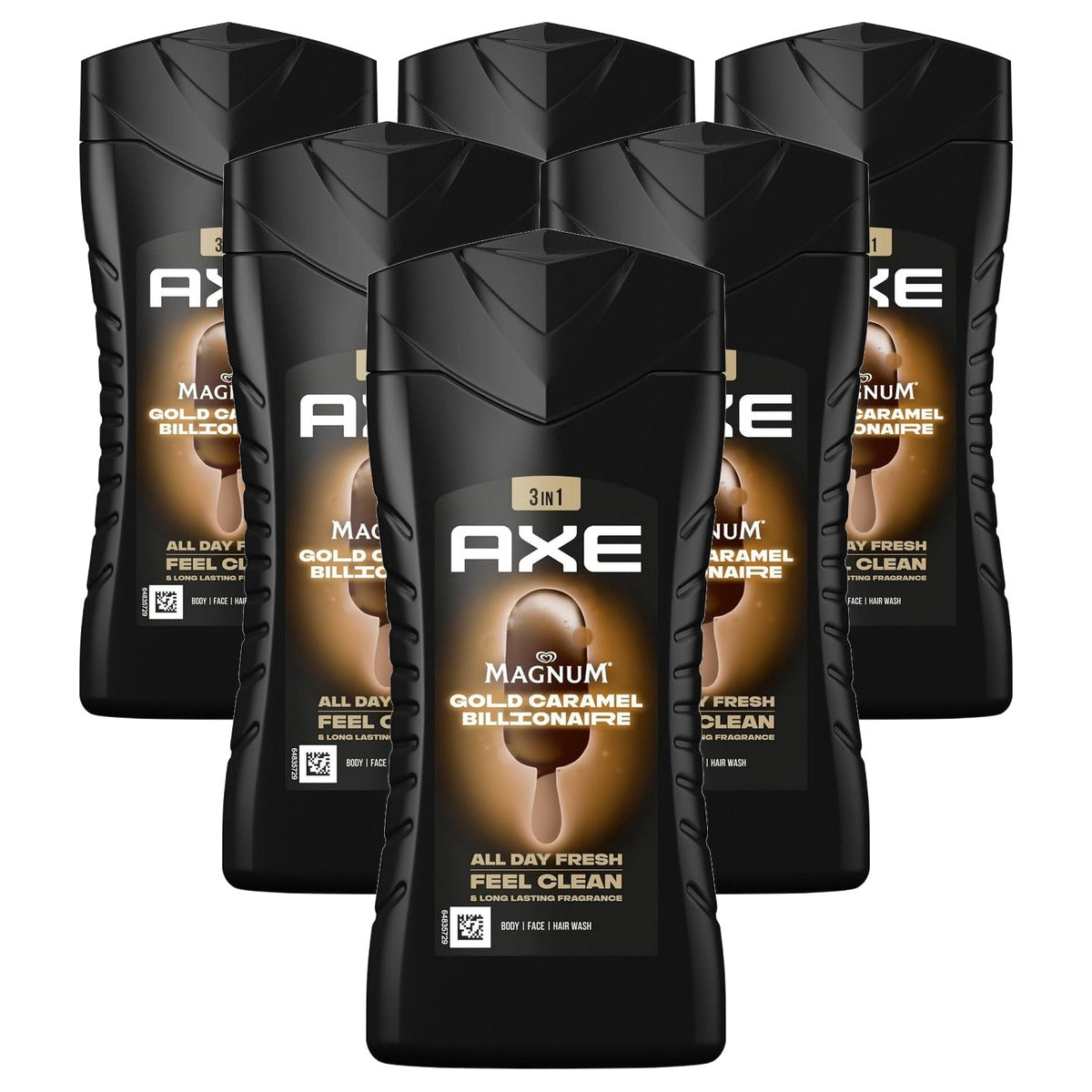 Axe Magnum Gold Caramel Billionaire 3-in-1 douchegel (5) 6 x 250 ml - Voordeelverpakking