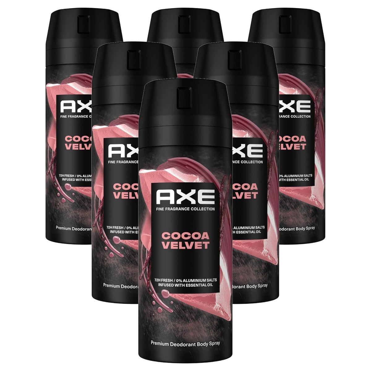 Axe Premium Bodyspray Cocoa Velvet Deodorant 6 x 150 ml - Voordeelverpakking