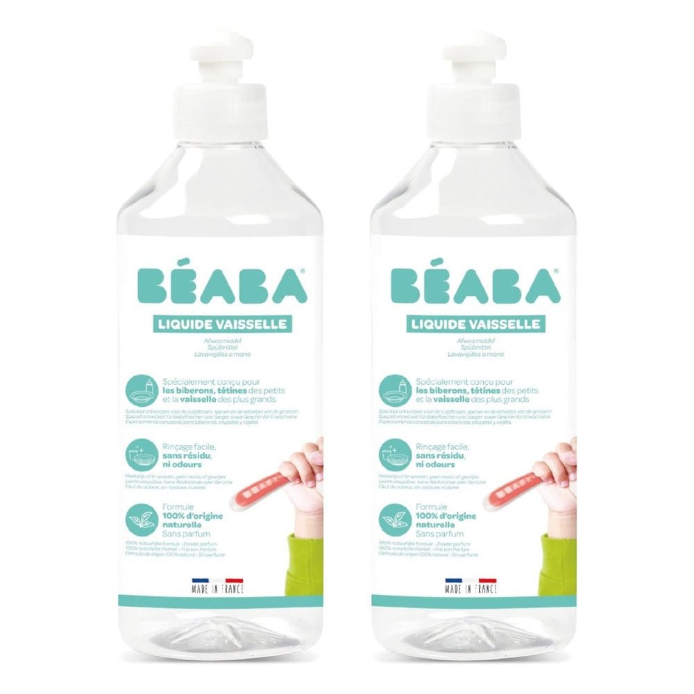 BÉABA Baby Flessenreiniger – 2x 500 ml Afwasmiddel voor Babyflessen en Eetaccessoires – Natuurlijk, Geurvrij en Biologisch Afbreekbaar door Huishoudvoordeel nu bij Huishoudvoordeel