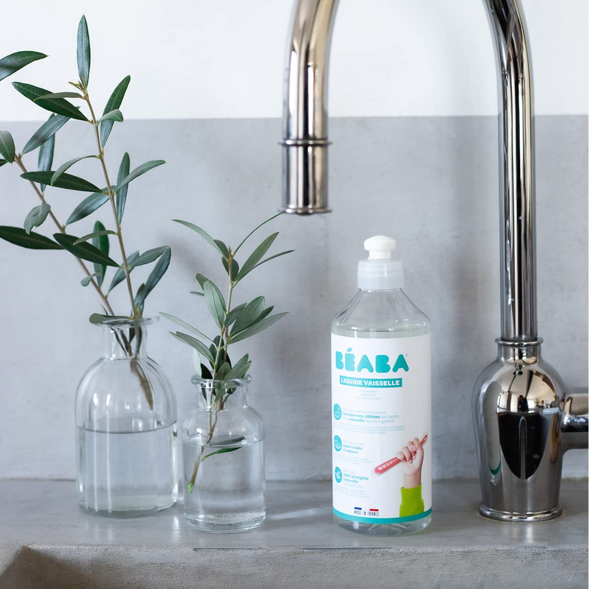 BÉABA, Geschirrspülmittel für Babyflaschen und Esszubehör, 100% natürlichen Ursprungs, Parfümfrei, 100% biologisch abbaubar, Packung mit 2x500 ml door Huishoudvoordeel nu bij Huishoudvoordeel