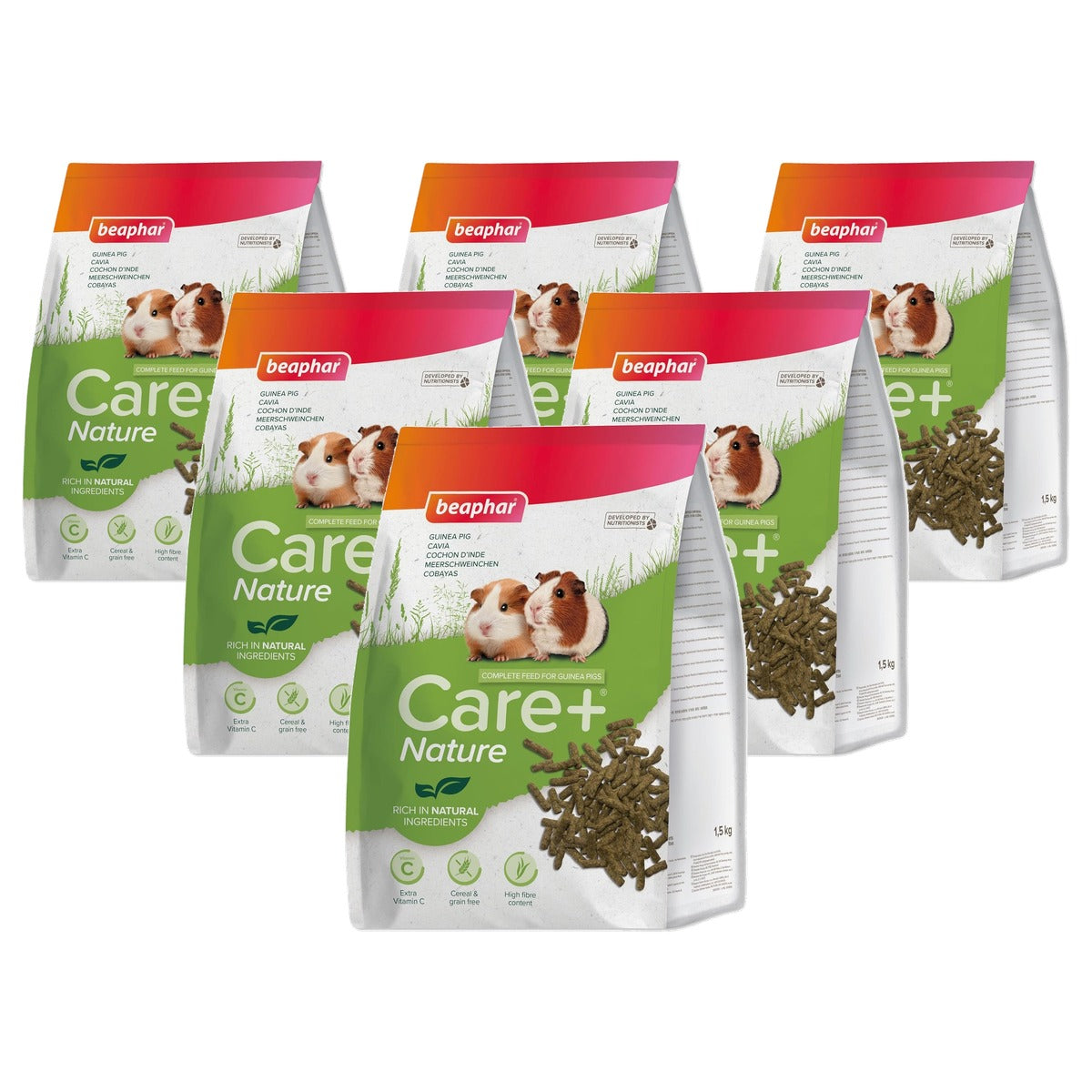 Beaphar Care+ Nature Caviavoer 1,5 kg - 6-pack