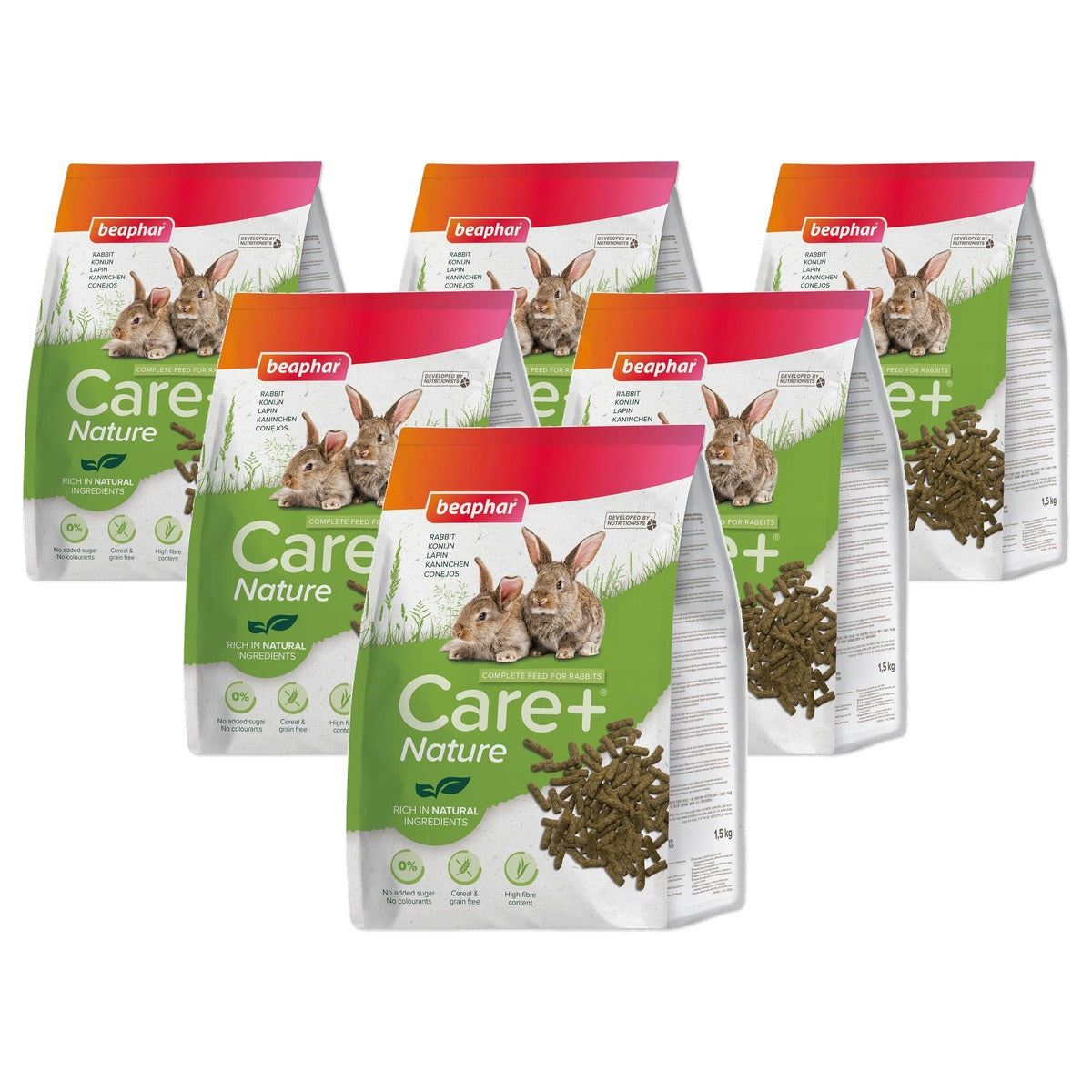 Beaphar Care+ Nature droogvoer konijn 1,5 kg - 6-pack