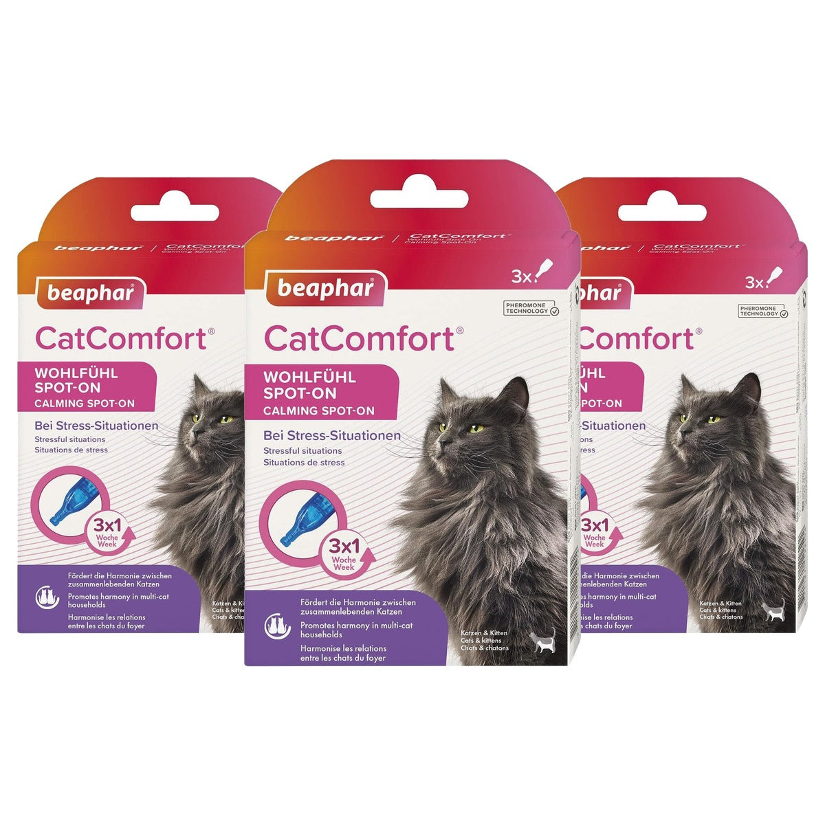 Beaphar CatComfort Spot-On kalmerend voor katten, 3 x 0,55 ml - 3-pack