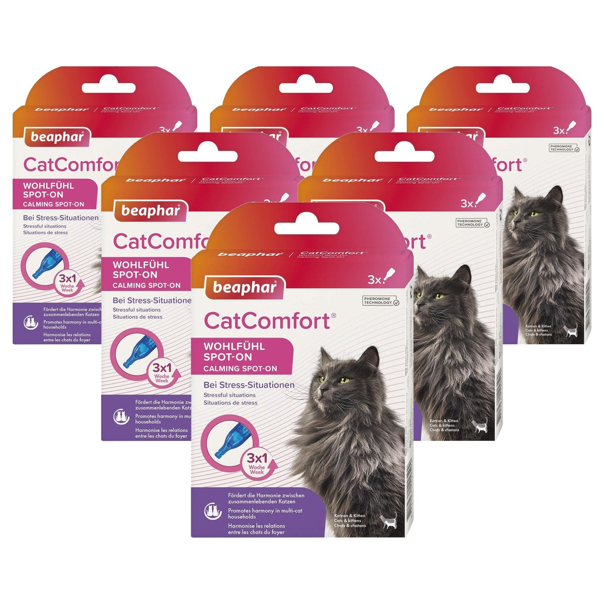 Beaphar CatComfort Spot-On kalmerend voor katten, 3 x 0,55 ml - 6-pack