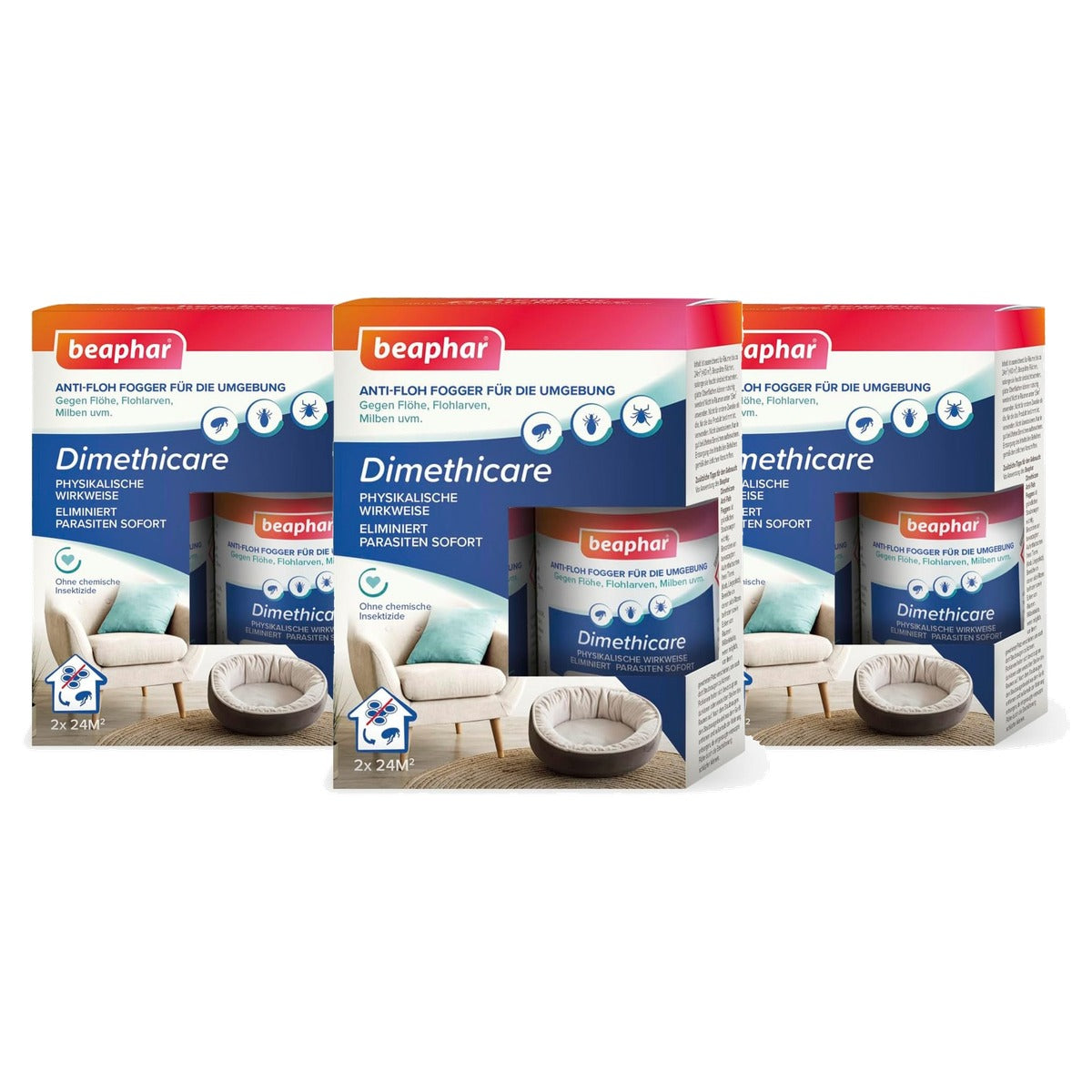 Beaphar Dimethicare mini-vernevelaar tegen ongedierte, 2 x 75 ml - 3-pack