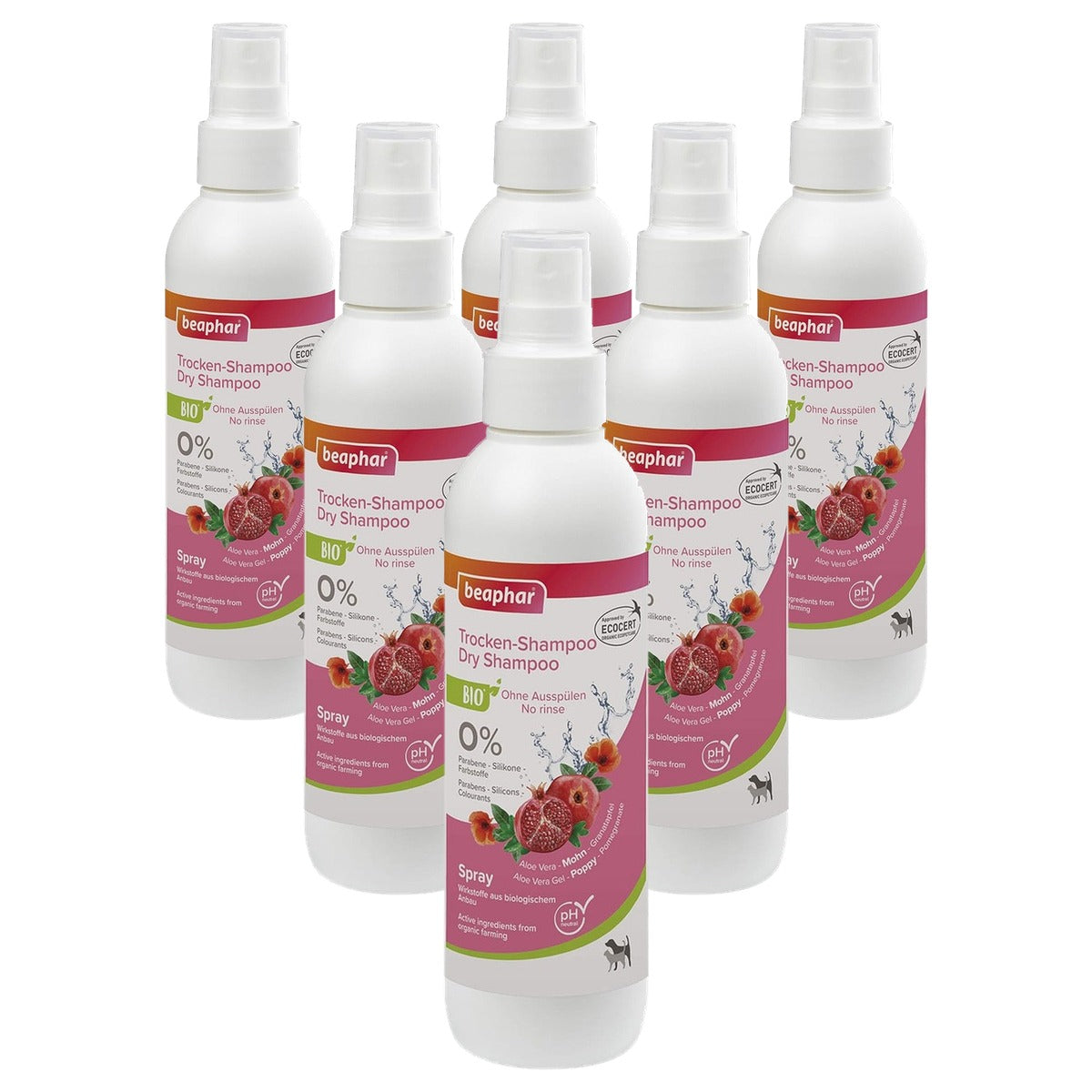 Beaphar Biologische Droge Shampoo voor Hond en Kat 200 ml - 6-pack