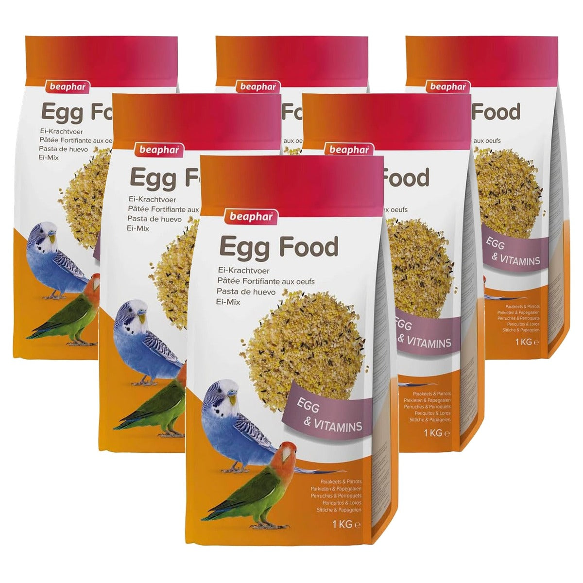 Beaphar Ei-mix aanvullend voer parkiet en papegaai 1 kg - 6-pack