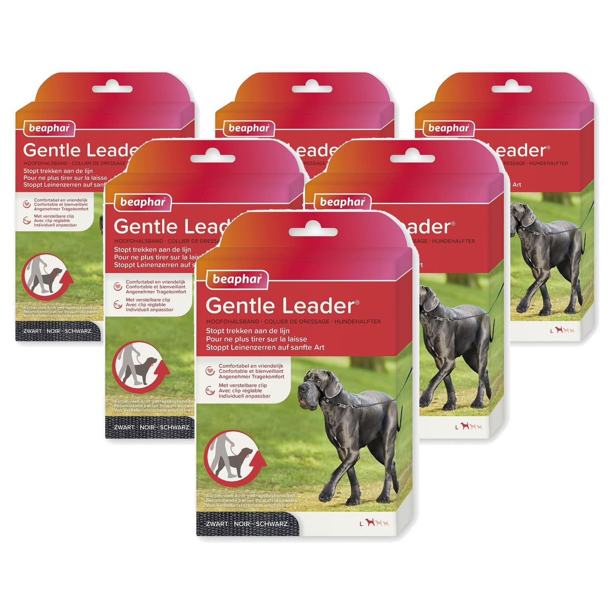 Beaphar Gentle Leader Hondenhalster Grote Rassen L Zwart - 6-pack