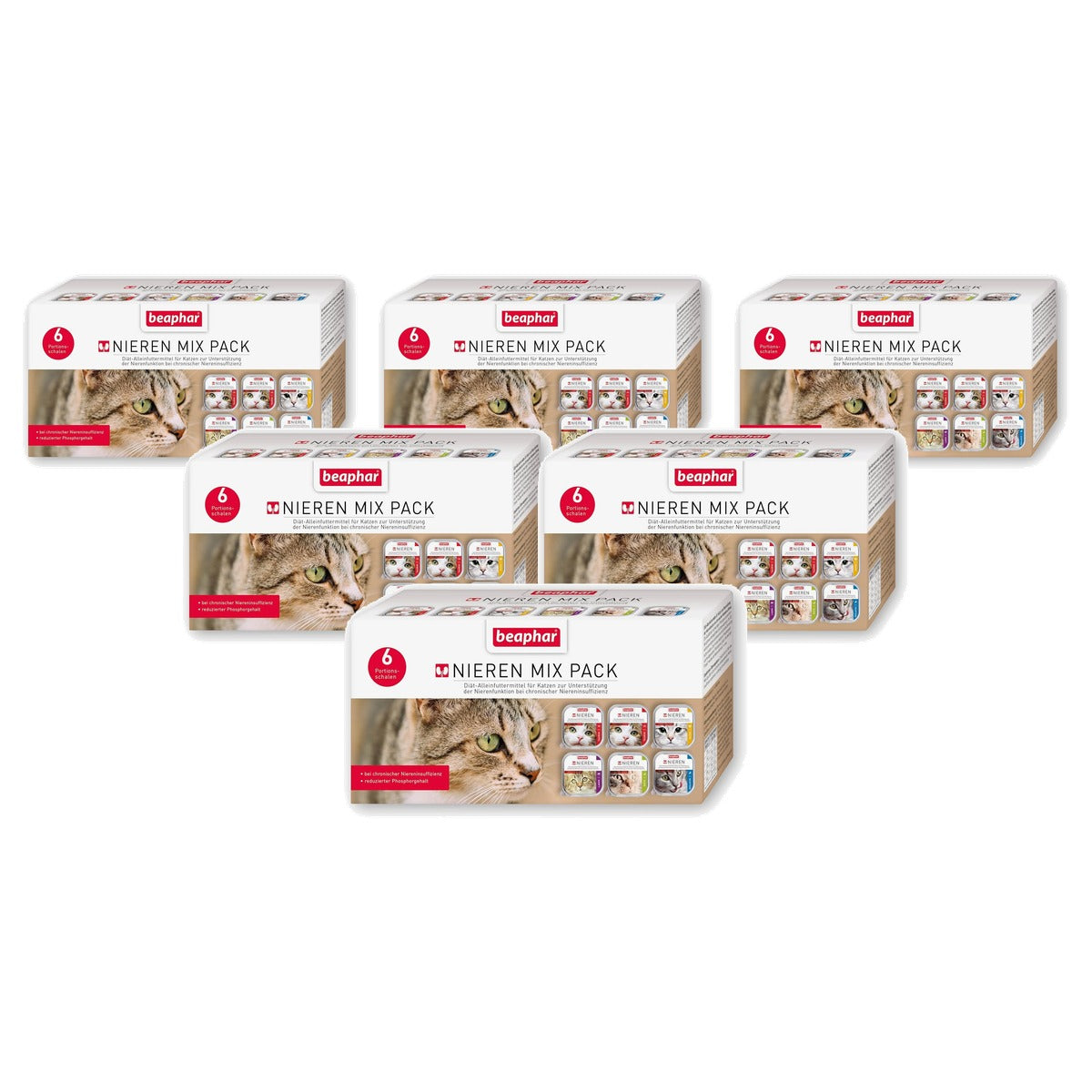 Beaphar Nierdieet Mix Pack natvoer kattenvoer 6 x 100 g - 6-pack