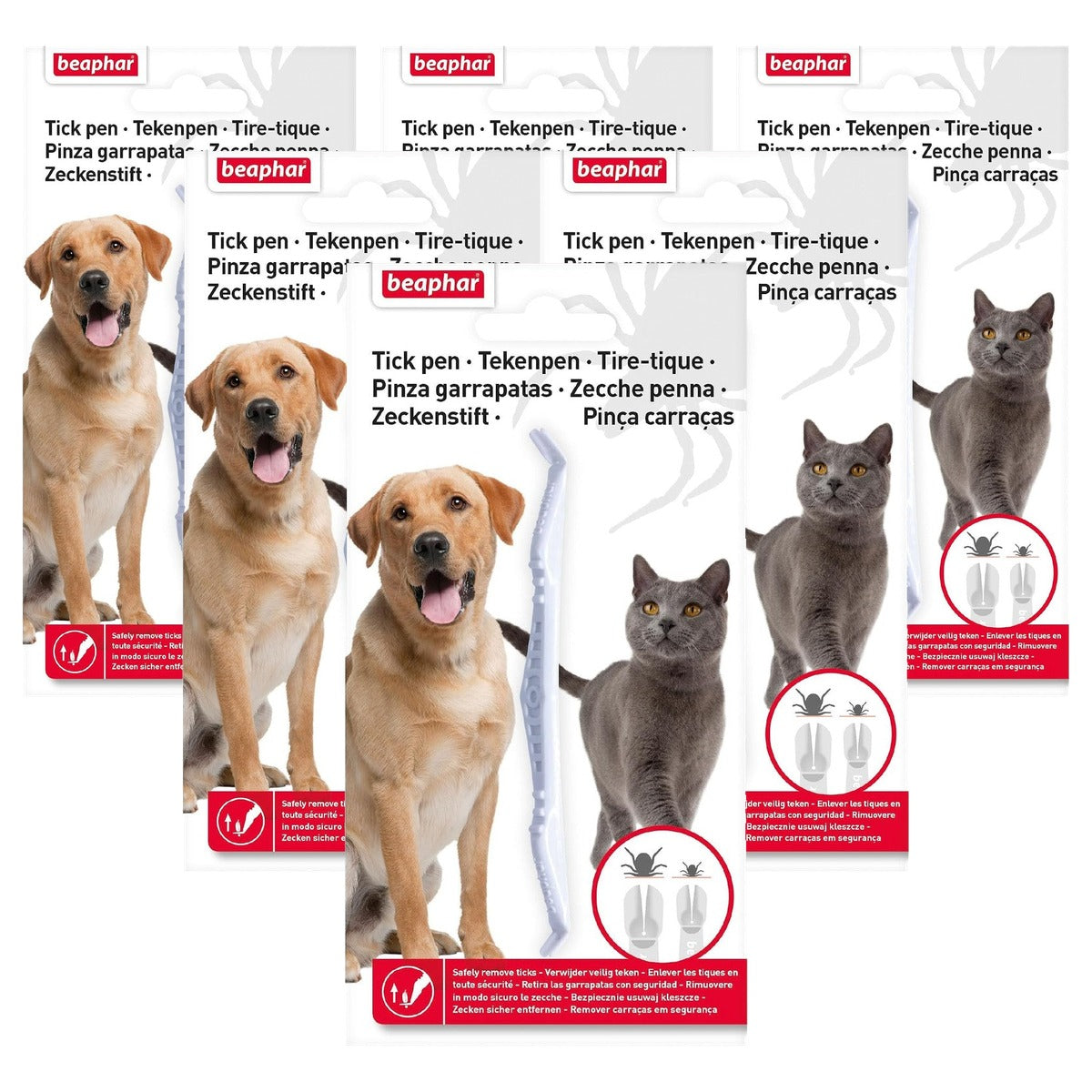 Beaphar Tekenstift voor Hond en Kat 12 cm Wit - 6-pack