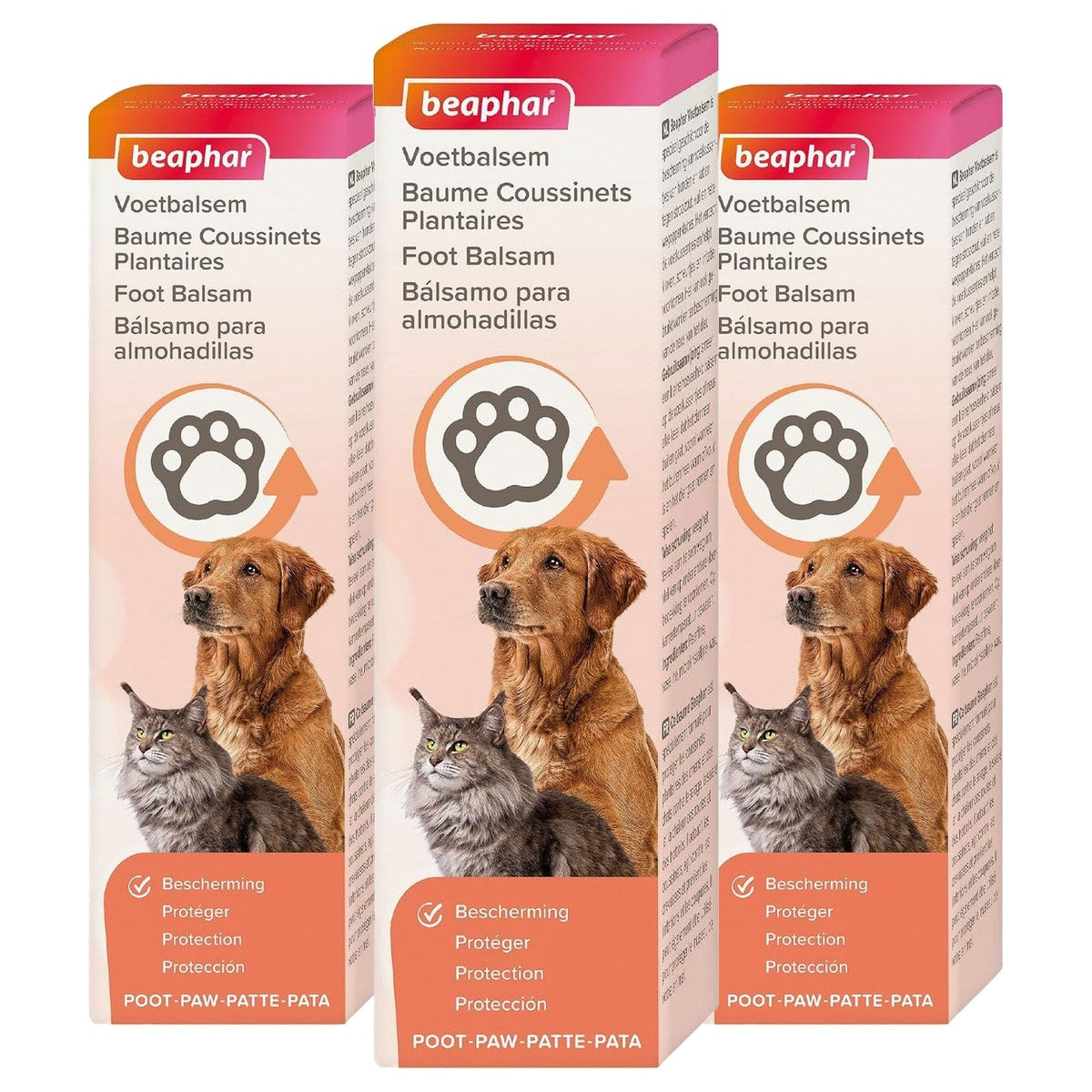 Beaphar Voetbalsem voor katten en honden, pootbescherming, 40 ml - 3-pack