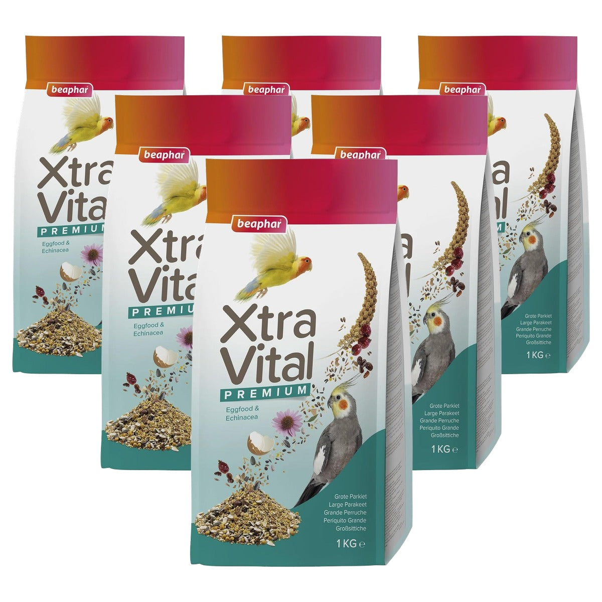 Beaphar XtraVital Grote Parkietenvoer All-in-One 1 kg - 6-pack
