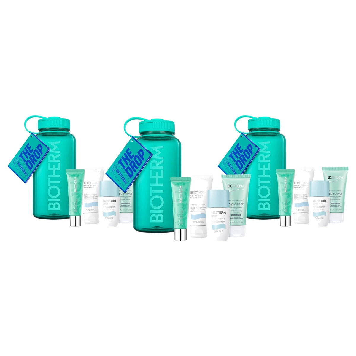 Biotherm Aqua Drop-Set Grün Verfrissende Reisset voor de Normale Huid Reisformaat - 3-pack